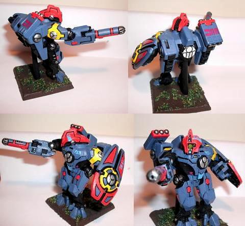 Based, Battlesuit, Blue, Commander, Painted, Red, Shield, Tau