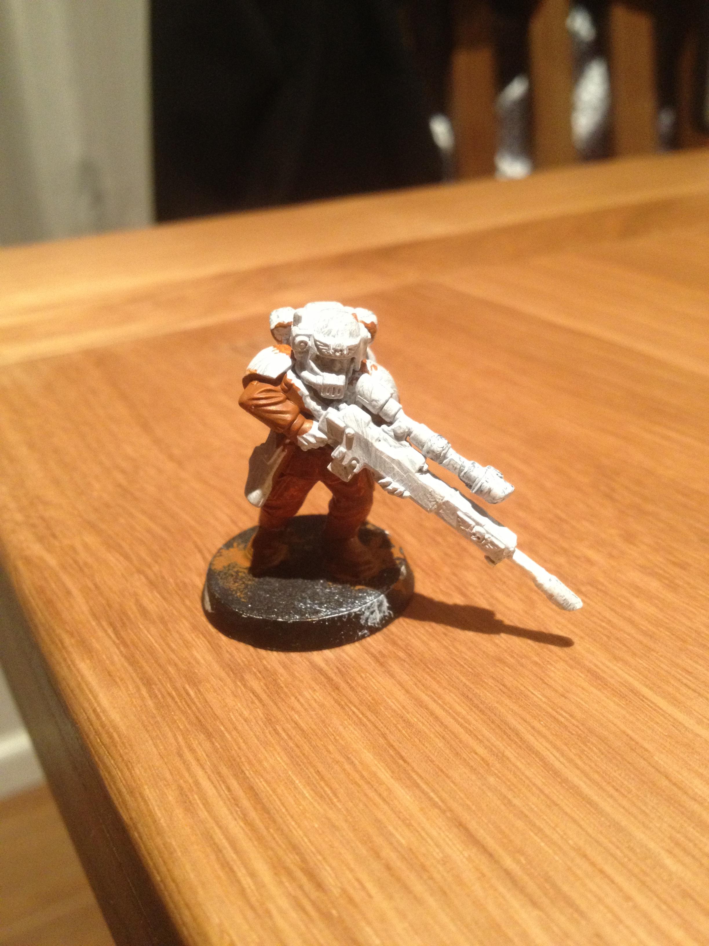 Converted Sniper Vet - a couple of lasguns together and Marine scopes I think may a convincing Sniper Rifle
