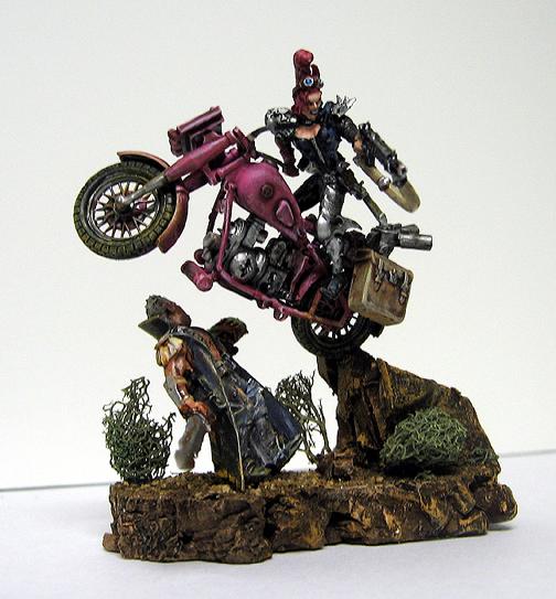 Bike, Diorama, Female, Necromunda