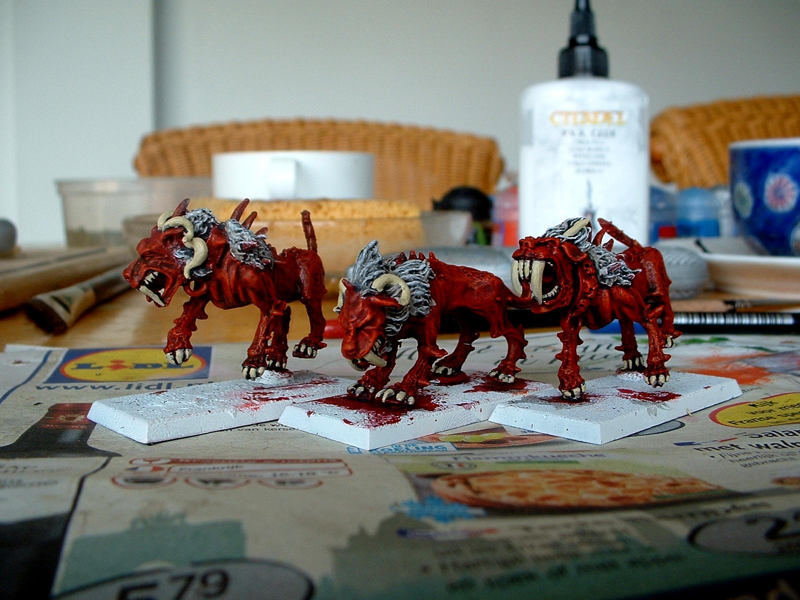 Daemons, Flesh Hound, Khorne, Painting, Work In Progress