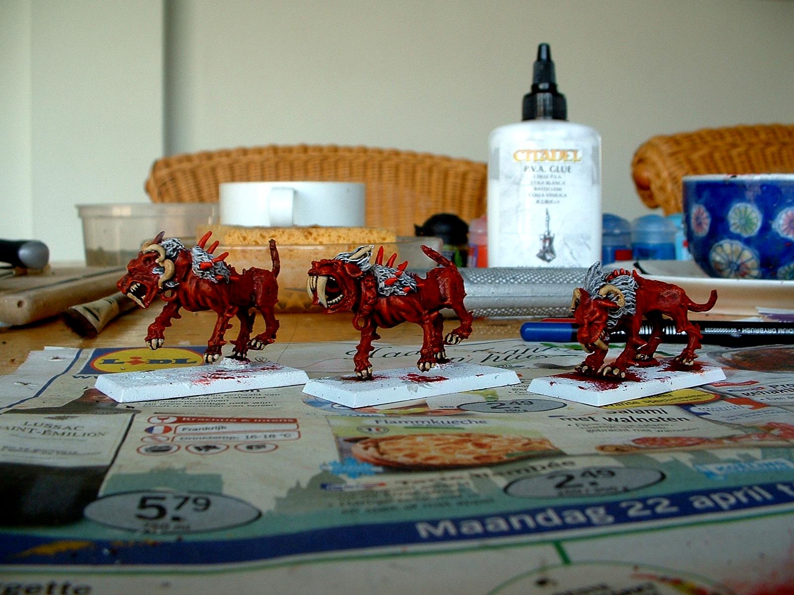 Daemons, Flesh Hound, Khorne, Painting, Work In Progress