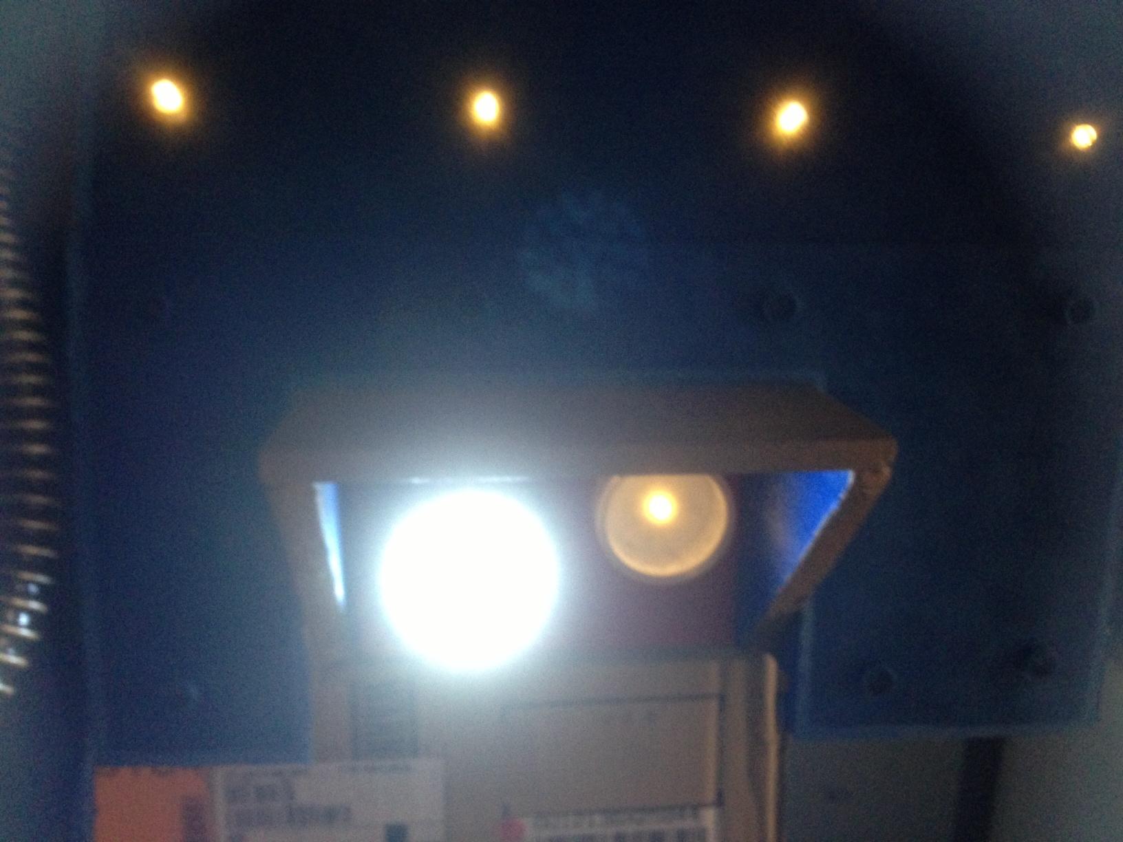 Sensor block with the lights on. left light is a spotlight, to light up the crowd for perfect Assault cannon aiming