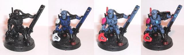 Based, Blue, Fire Warriors, Guide, Painted, Painting, Pianting, Red, Tau, Team, Trooper, Troops