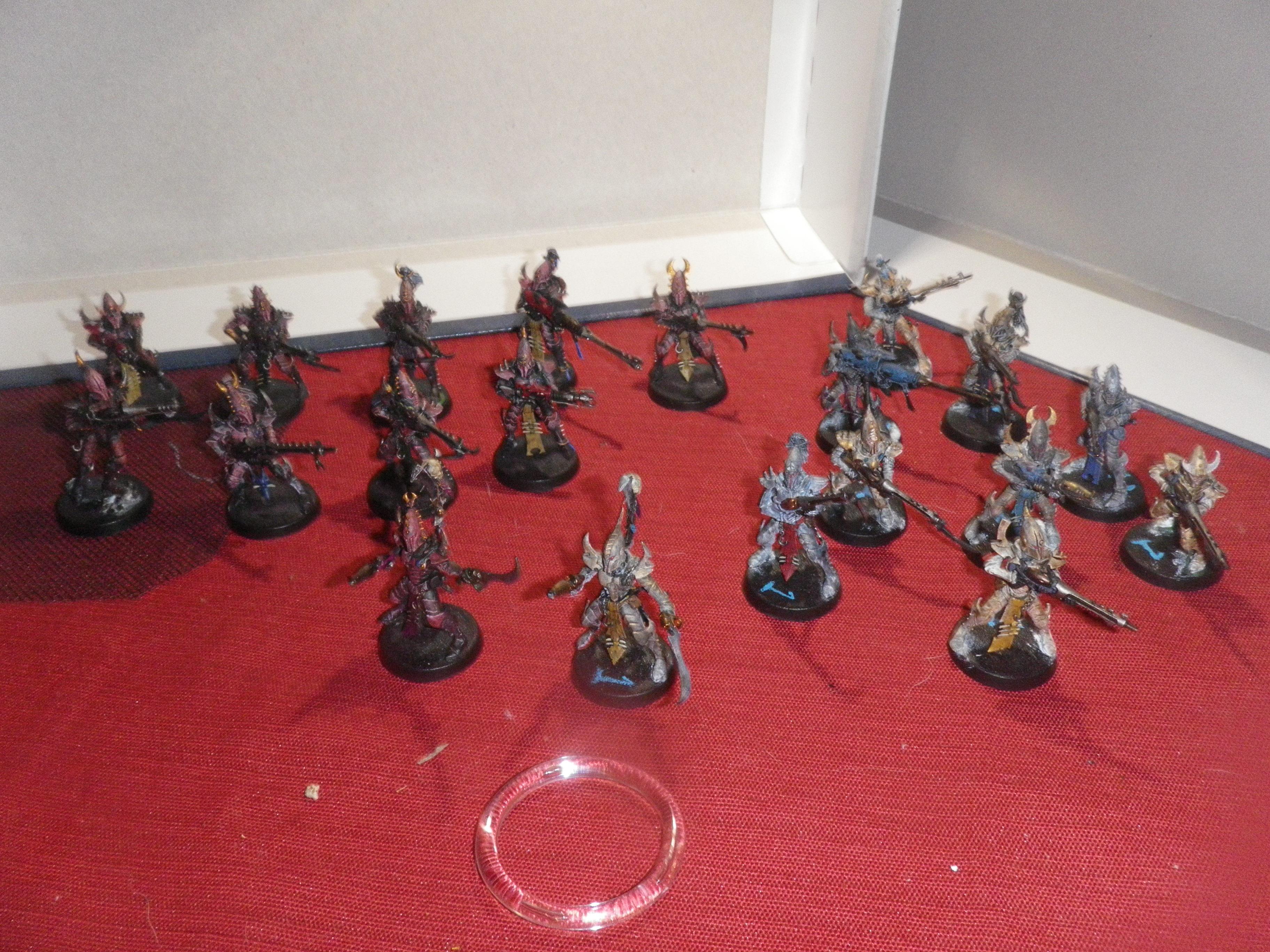 Two squad of ten Kabalites I worked on...added white dry brush to them....evil clean dirty look to them