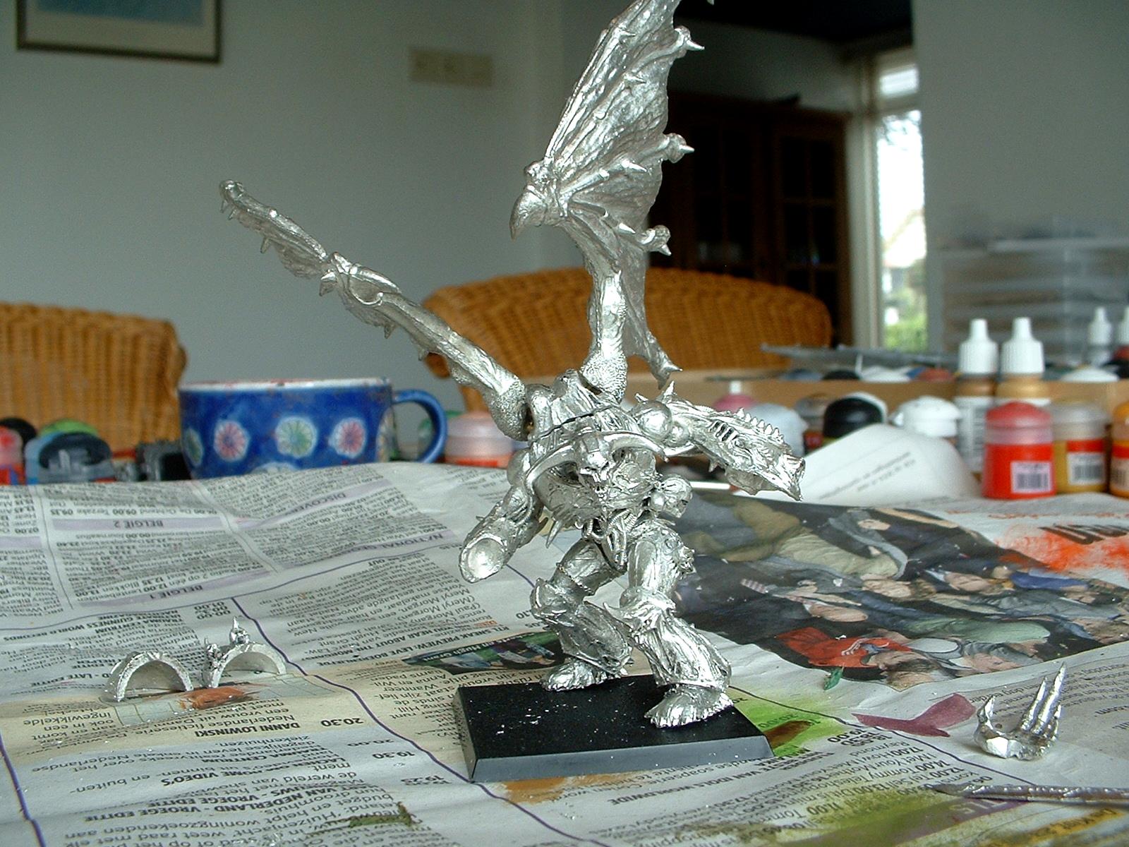 Daemon Prince, Daemons, Pinning, Unpainted, Winged