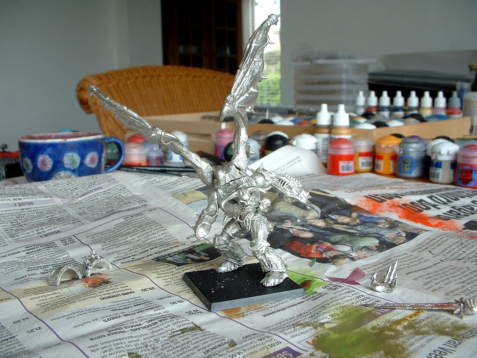 Daemon Prince, Daemons, Pinning, Unpainted, Winged