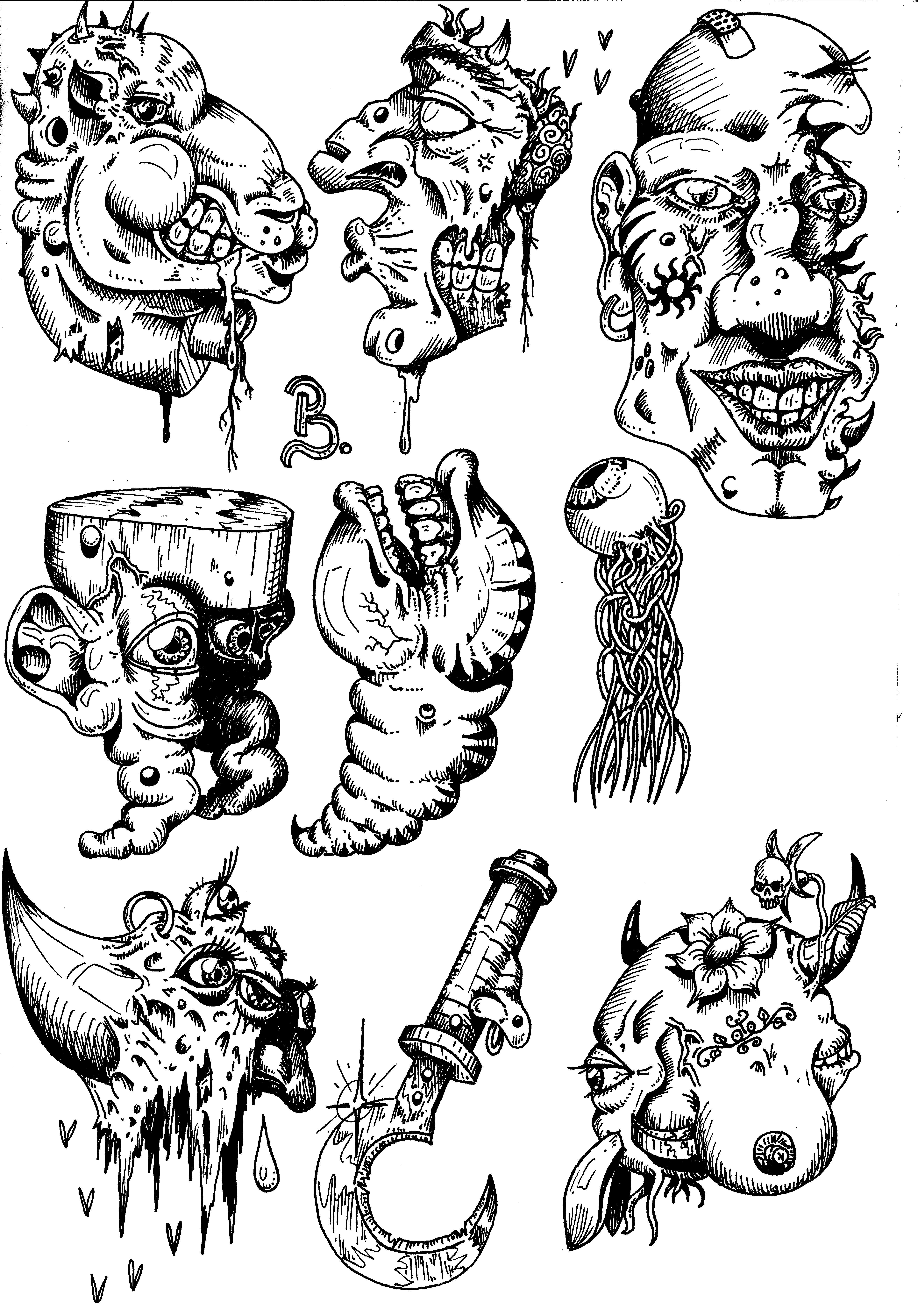 Artwork, Crazy, Drawing, Old, School, Style, Surreal