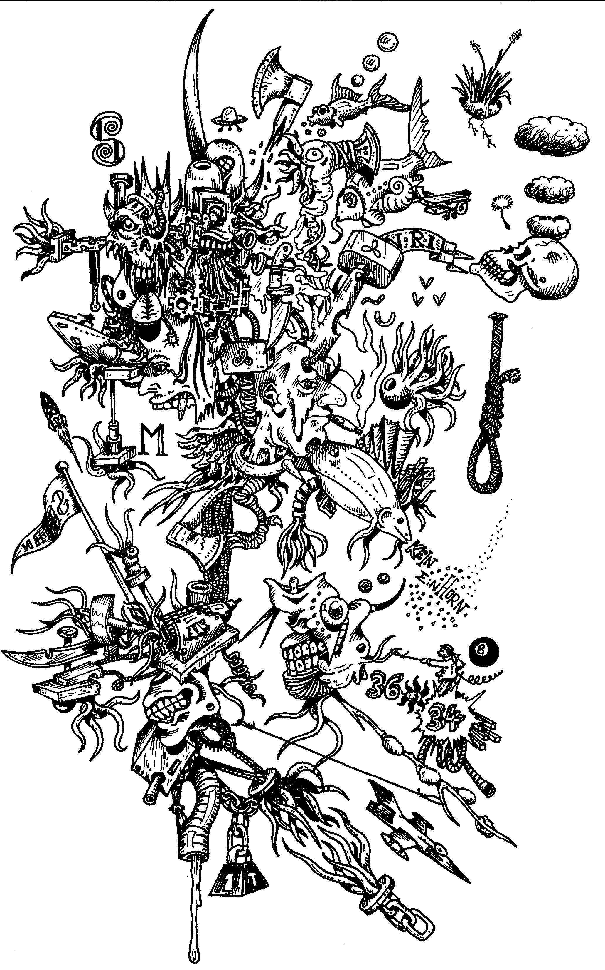 Artwork, Crazy, Drawing, Old, School, Style, Surreal