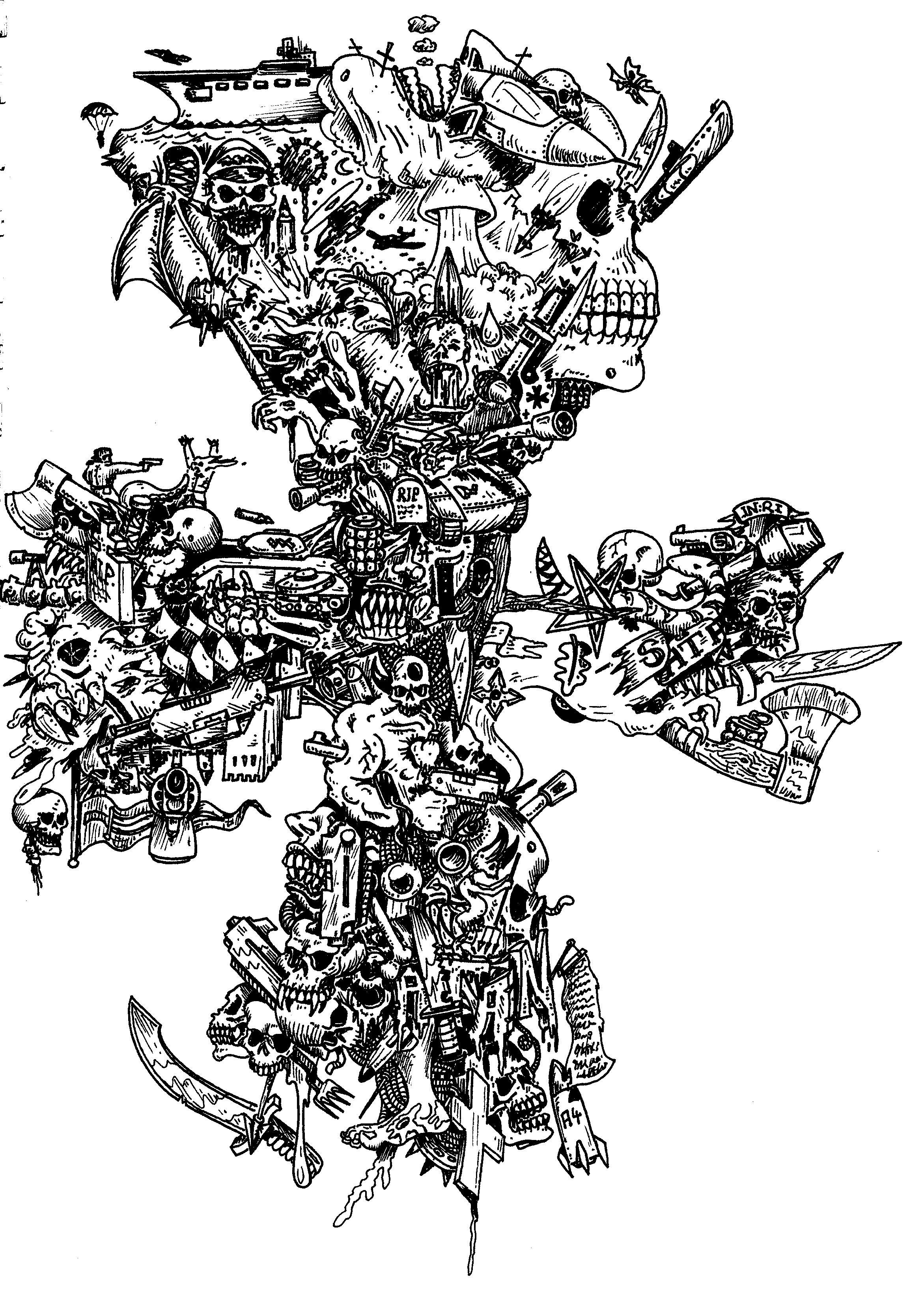 Artwork, Crazy, Drawing, Old, School, Style, Surreal