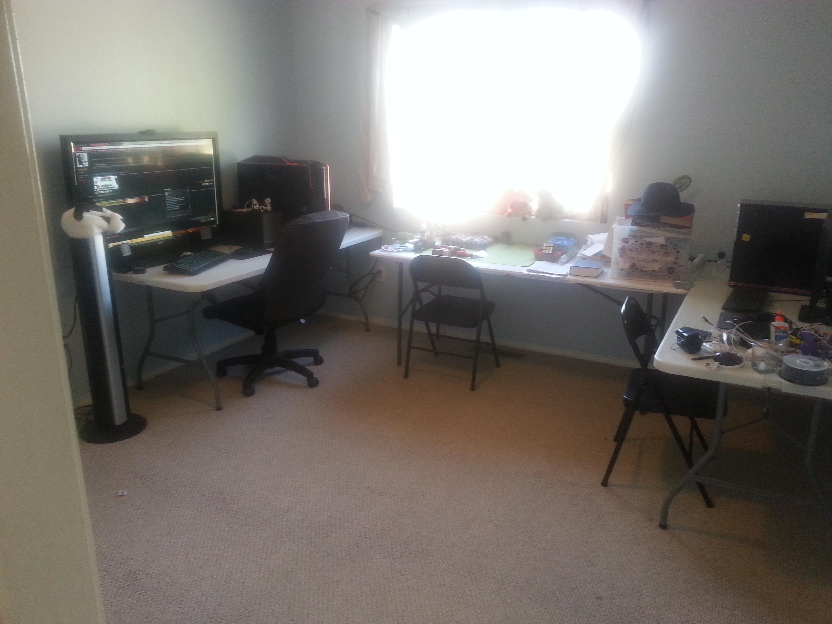 work area after