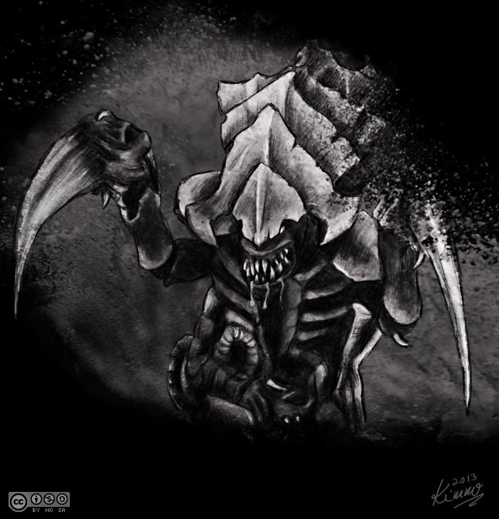 Drawing, Hive Tyrant, Tyranids, Warhammer 40,000