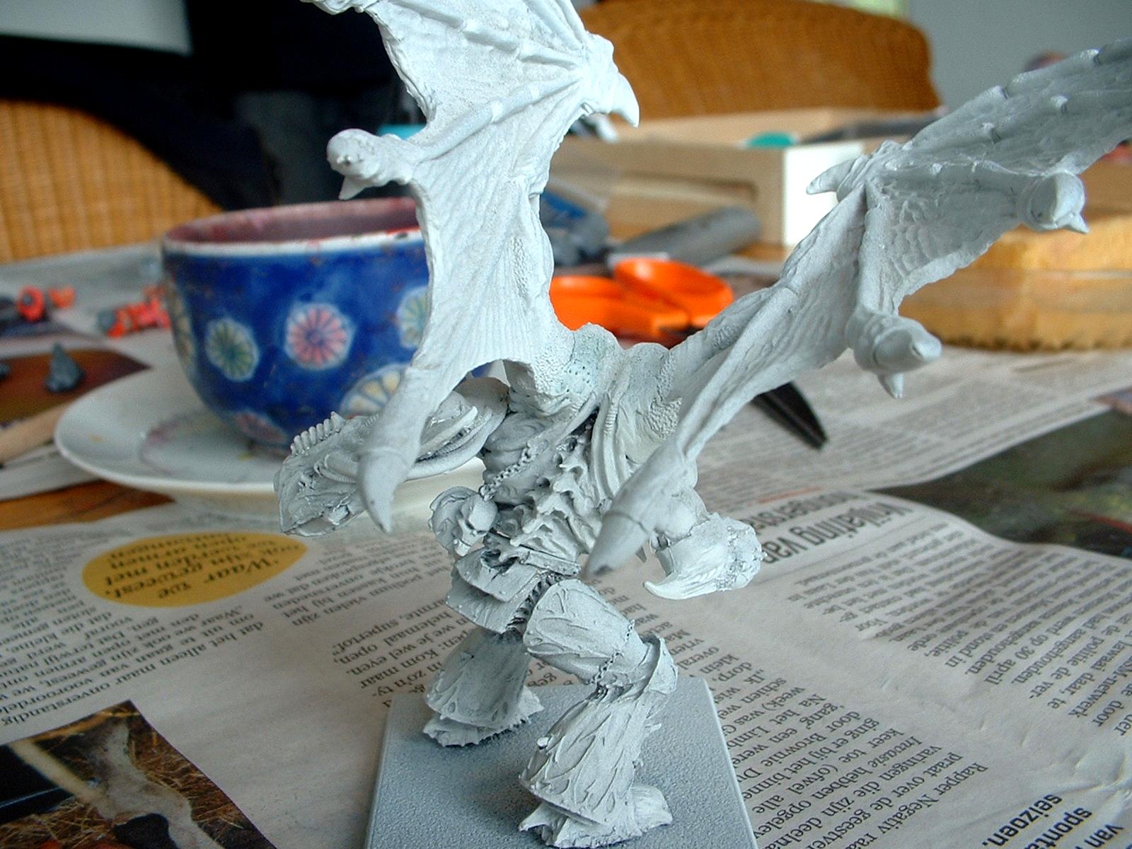 Daemon Prince, Daemons, Khorne, Primered, Work In Progress