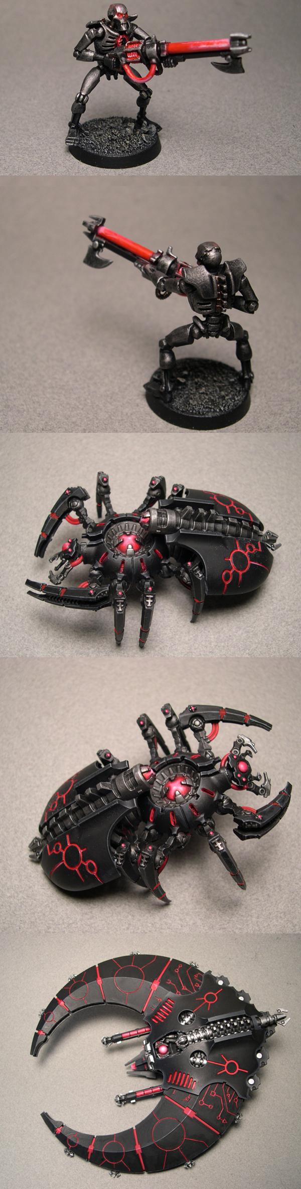 Black, Distant Light Miniatures, Necrons, Red, Red Necrons, Warhammer 40,000