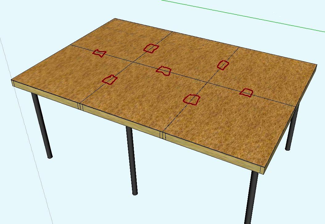 Modular Table Coffin Lock Placement