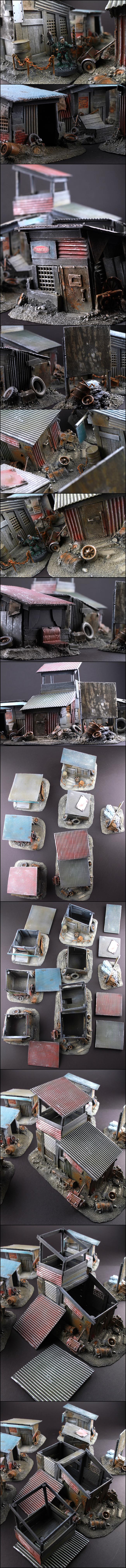 Buildings, Shanty, Terrain, Town