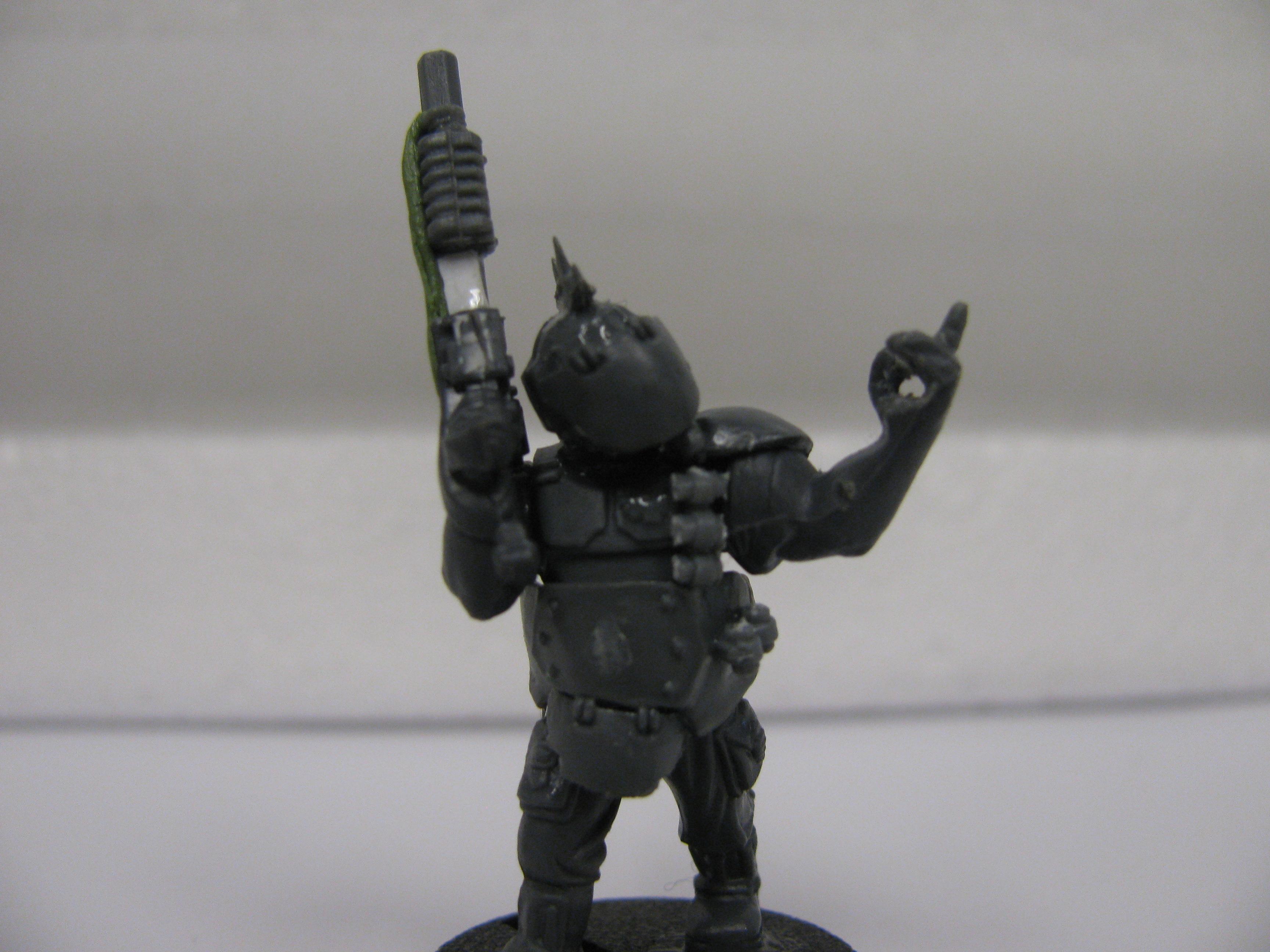 My Scaly with a scatter cannon counts-as. The whole killer croc thing just didn't fit with raiders I don't think. I'm not trying to go for a mutant gang yet, just crazy raiders