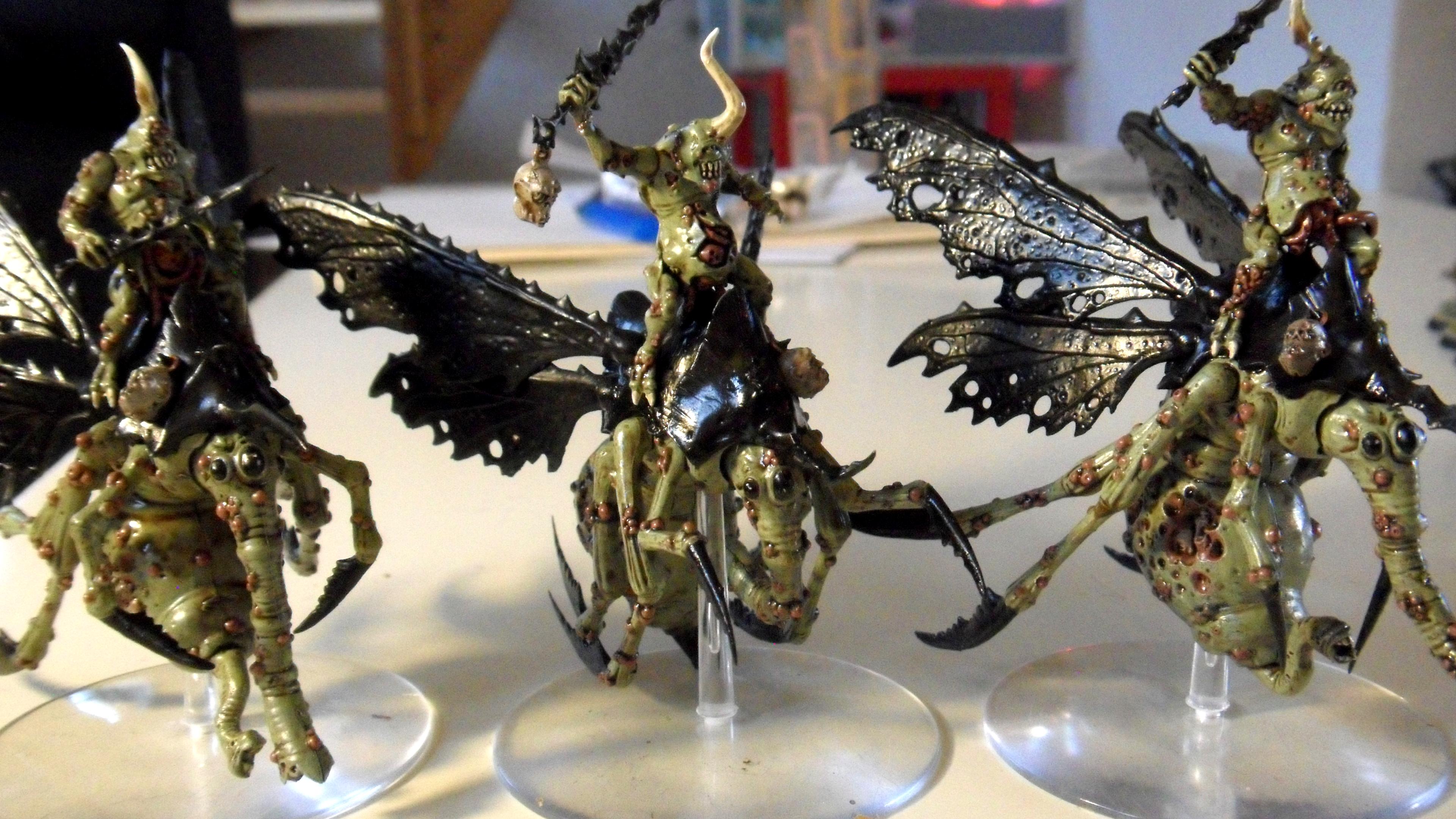 Chaos, Chaos Daemons, Nurgle, Plague Drones, Warhammer  40k