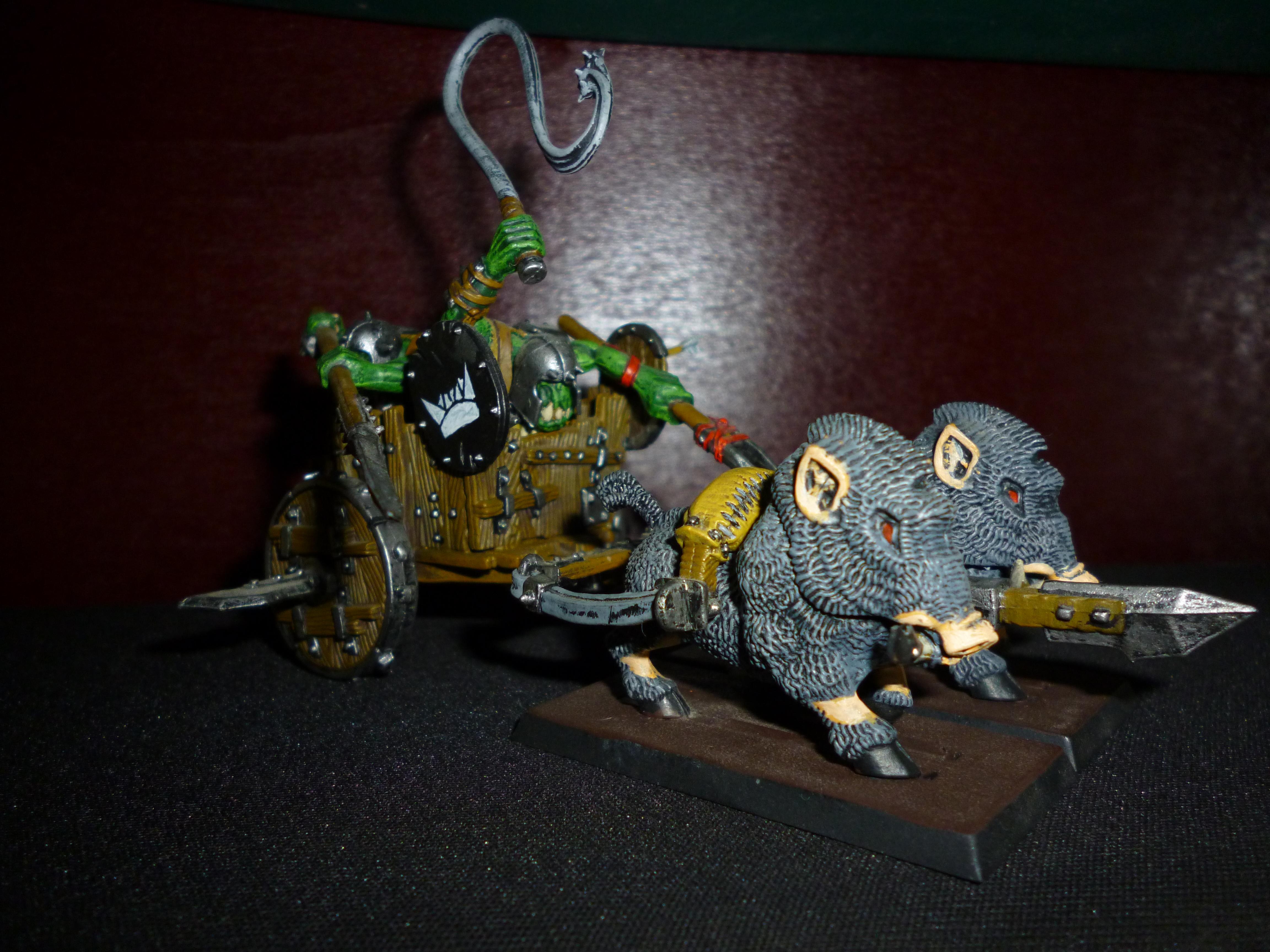 Chariot, Goblins, Greenskins, Grobi, Orc Boar Chariot, Orcs