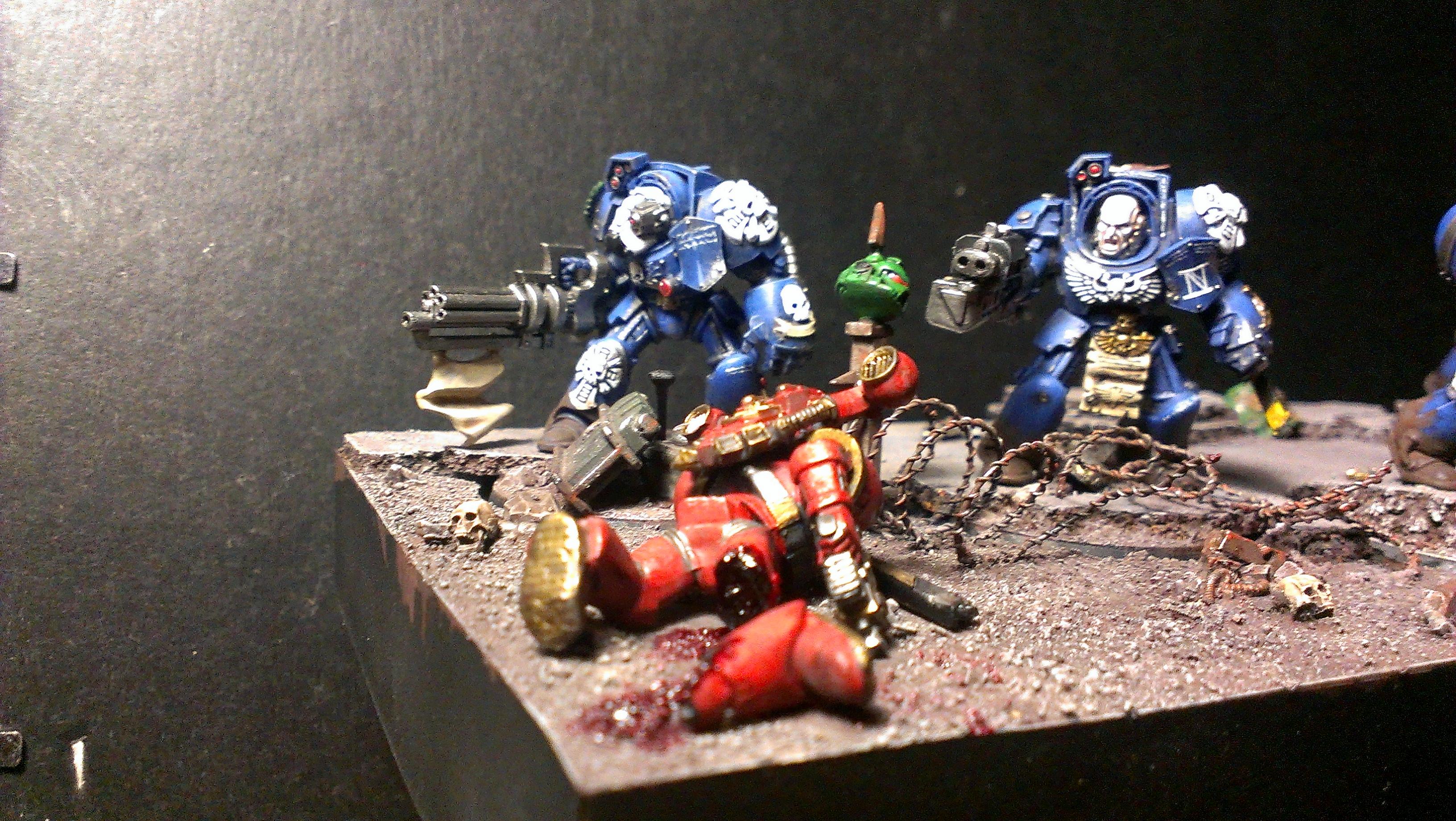 Blue, Diorama, Freehand, Terminator Armor, Ultramarines