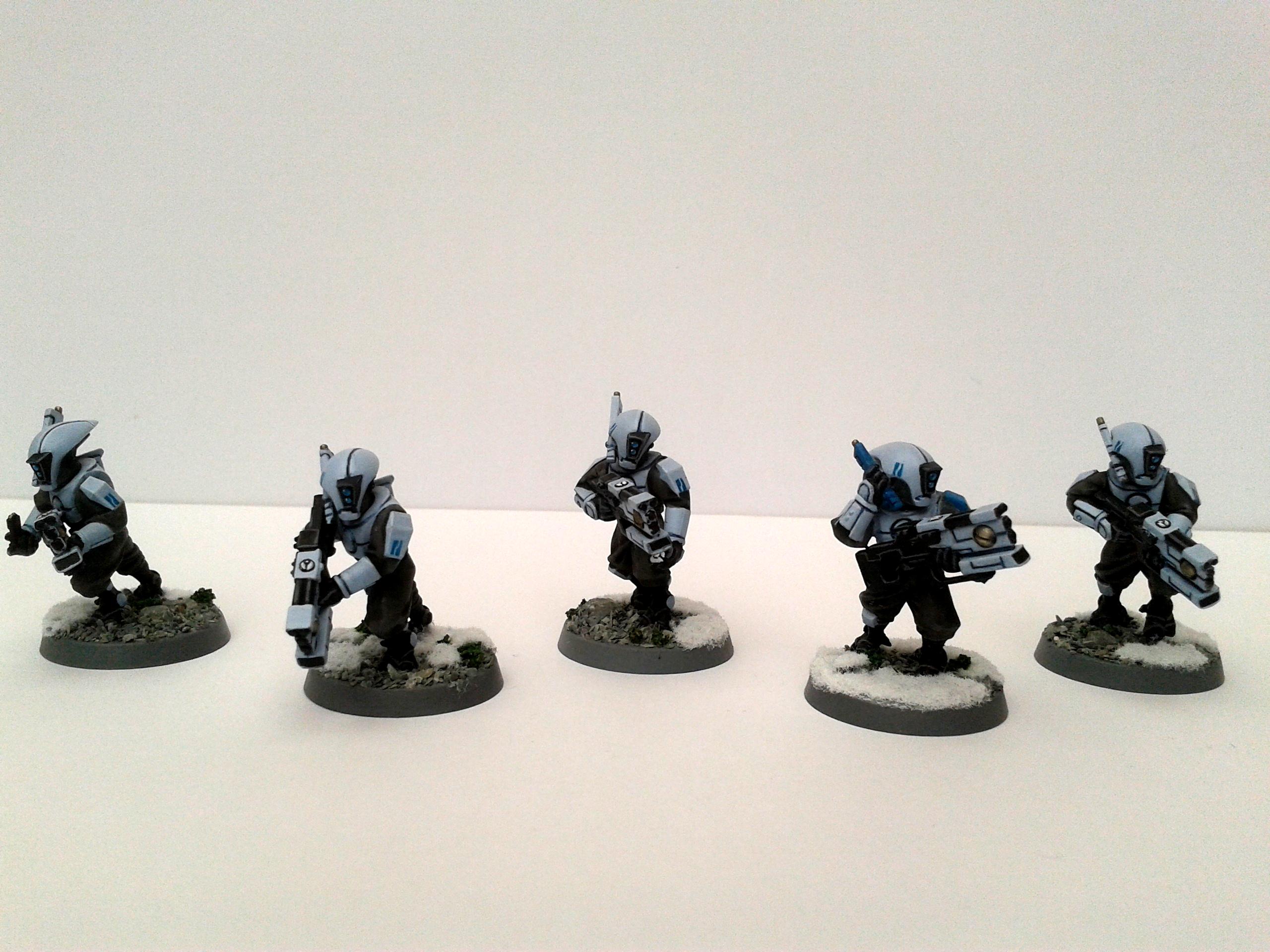 Base, Bork'an, Carbine, Markerlight, Markings, Pathfinders, Pulse, Snow, Tau, Team, Winter