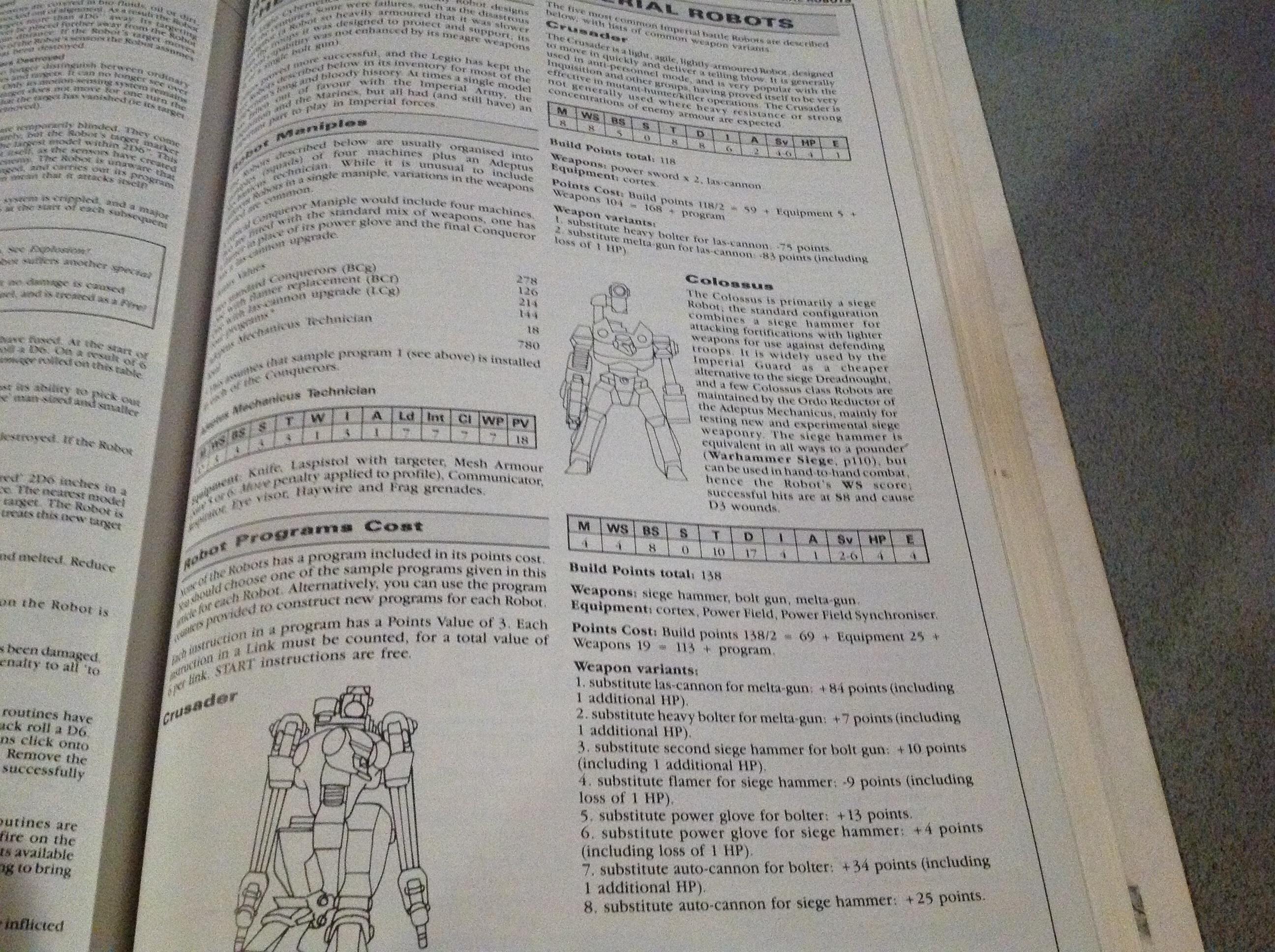 Robot, Rogue Trader, Compendium
