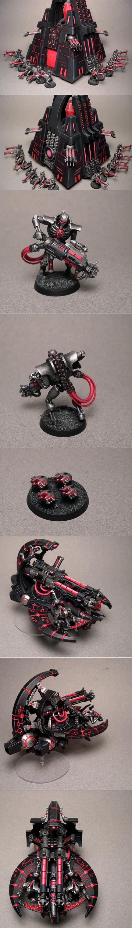Black, Distant Light Miniatures, Necrons, Red, Warhammer 40,000