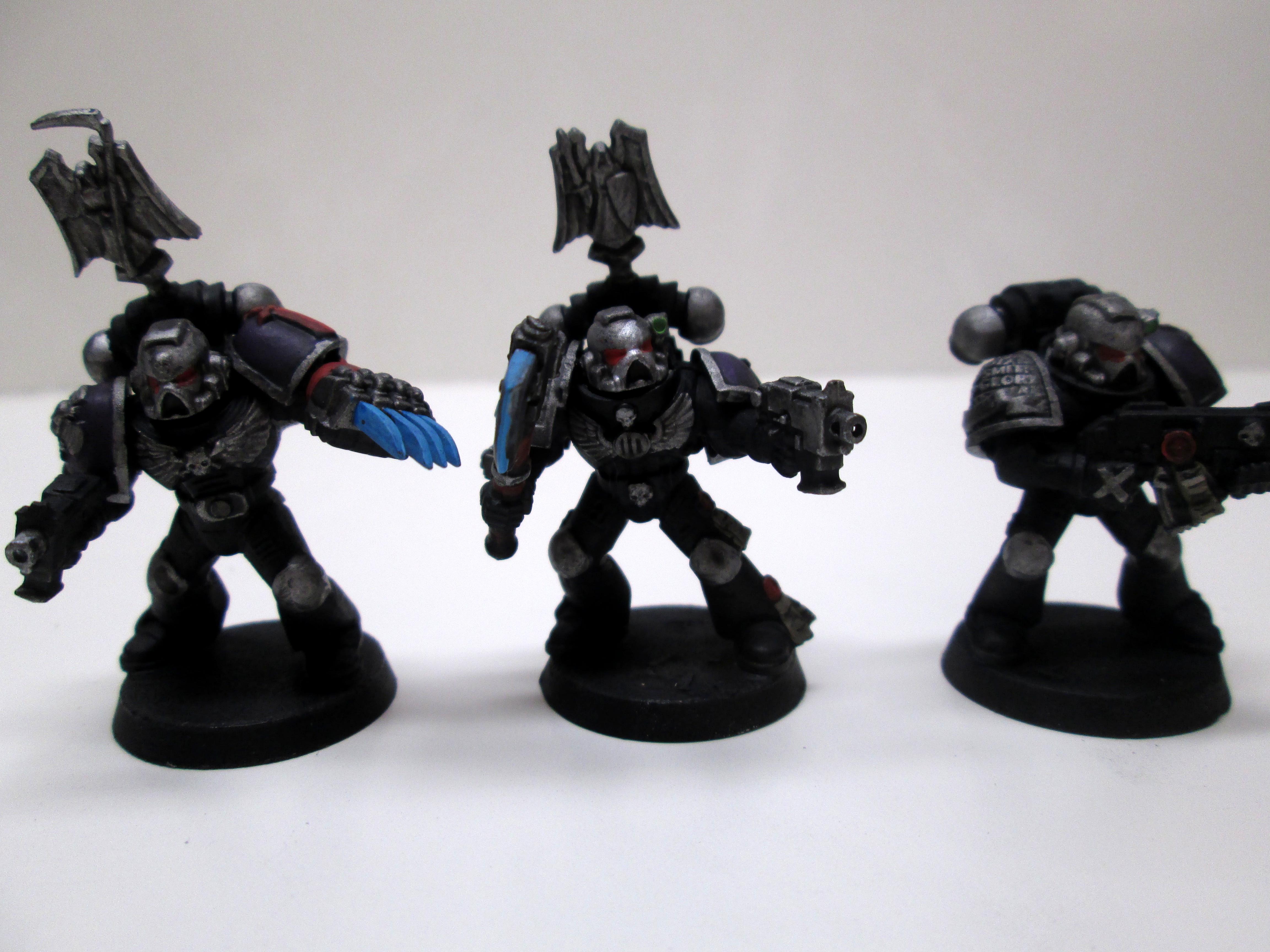 Bolter, Lightning Claw, Minis, Painted, Power Axe, Space Marines, Veteran, Warhammer 40,000