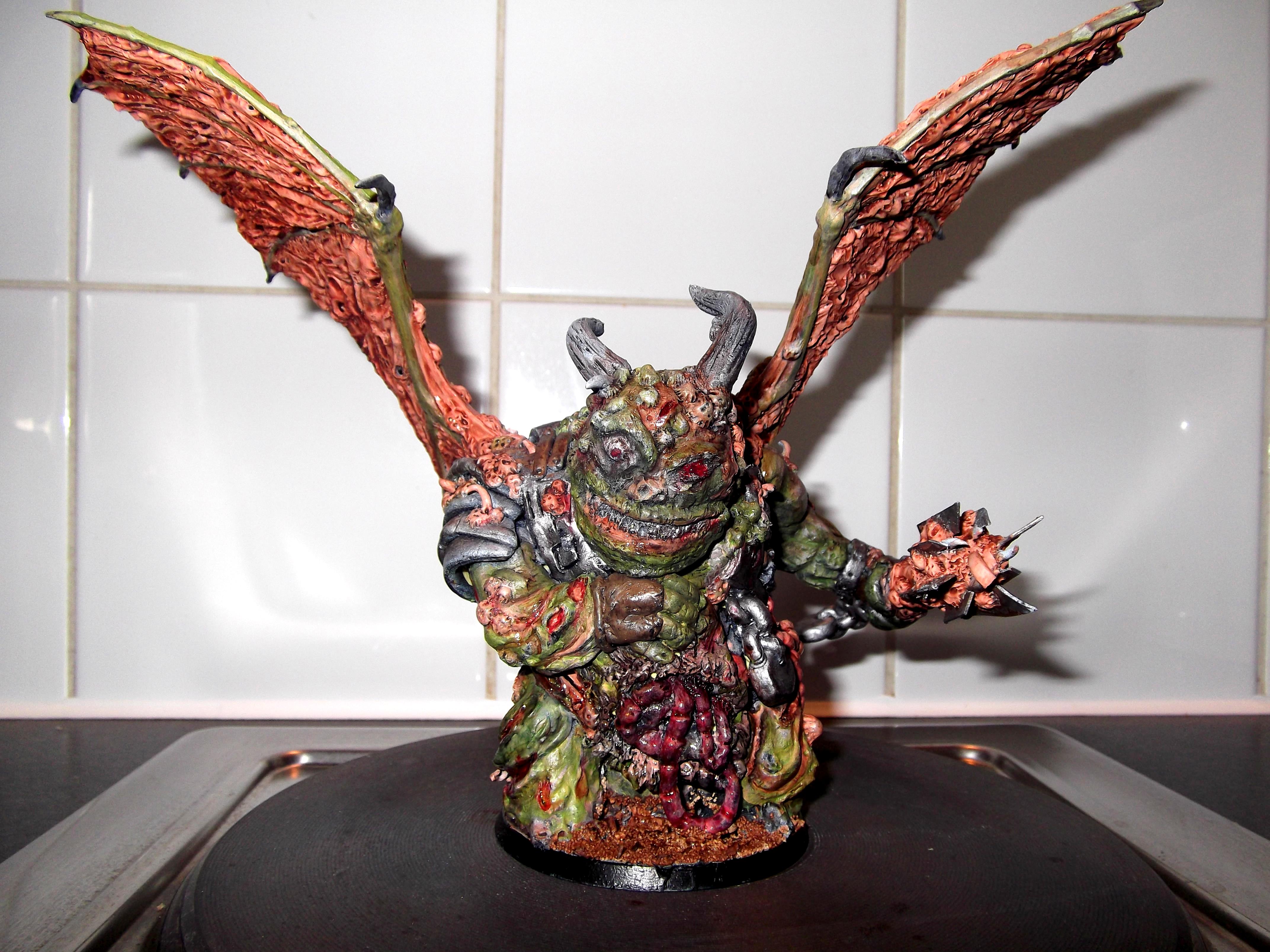 Black Mace, Chaos, Conversion, Daemon Prince, Daemons, Nurgle, Scratch Build, Sculpted, Sculpting, Warhammer 40,000, Winged