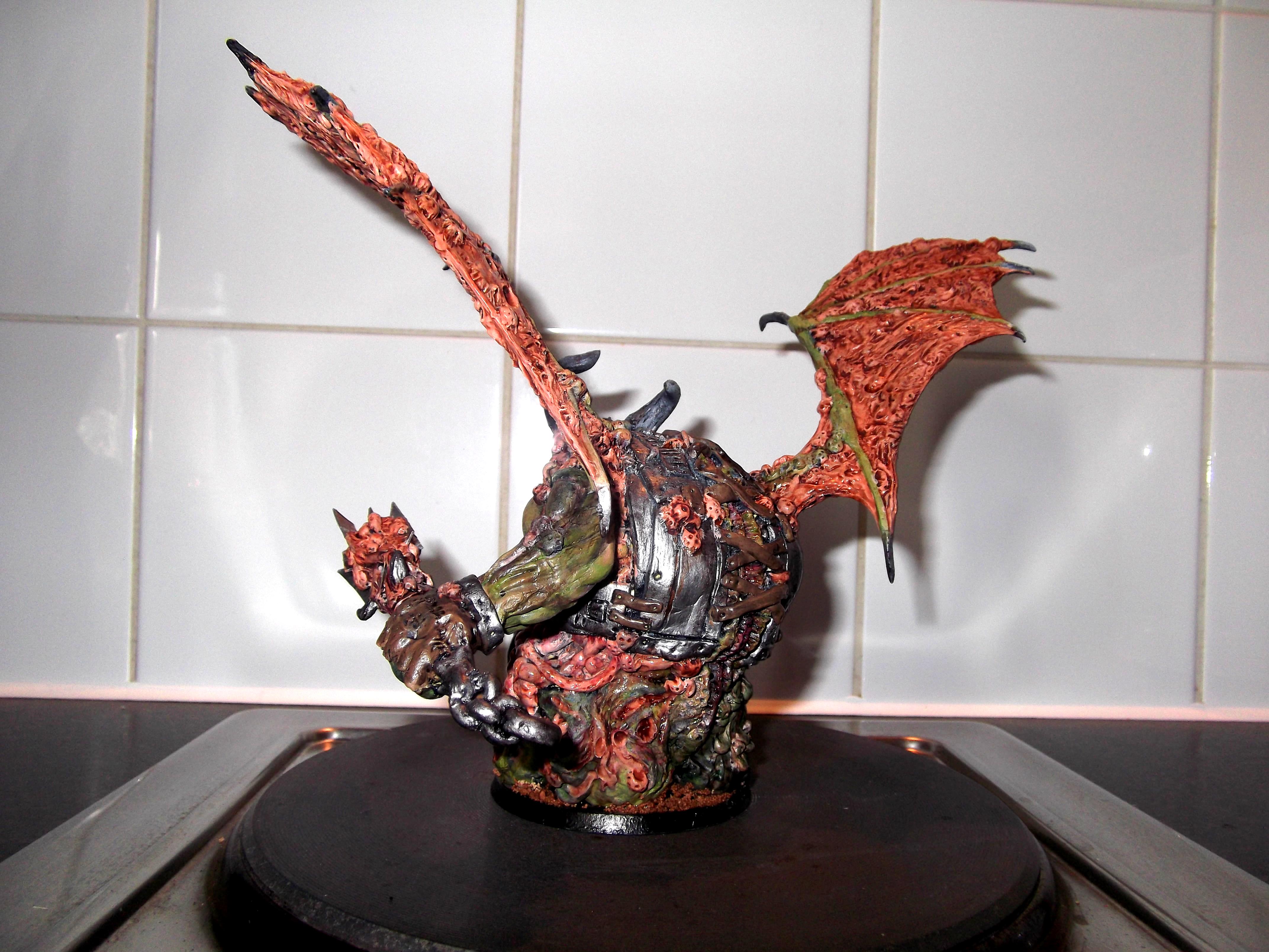 Black Mace, Chaos, Conversion, Daemon Prince, Daemons, Nurgle, Scratch Build, Sculpted, Sculpting, Warhammer 40,000, Winged