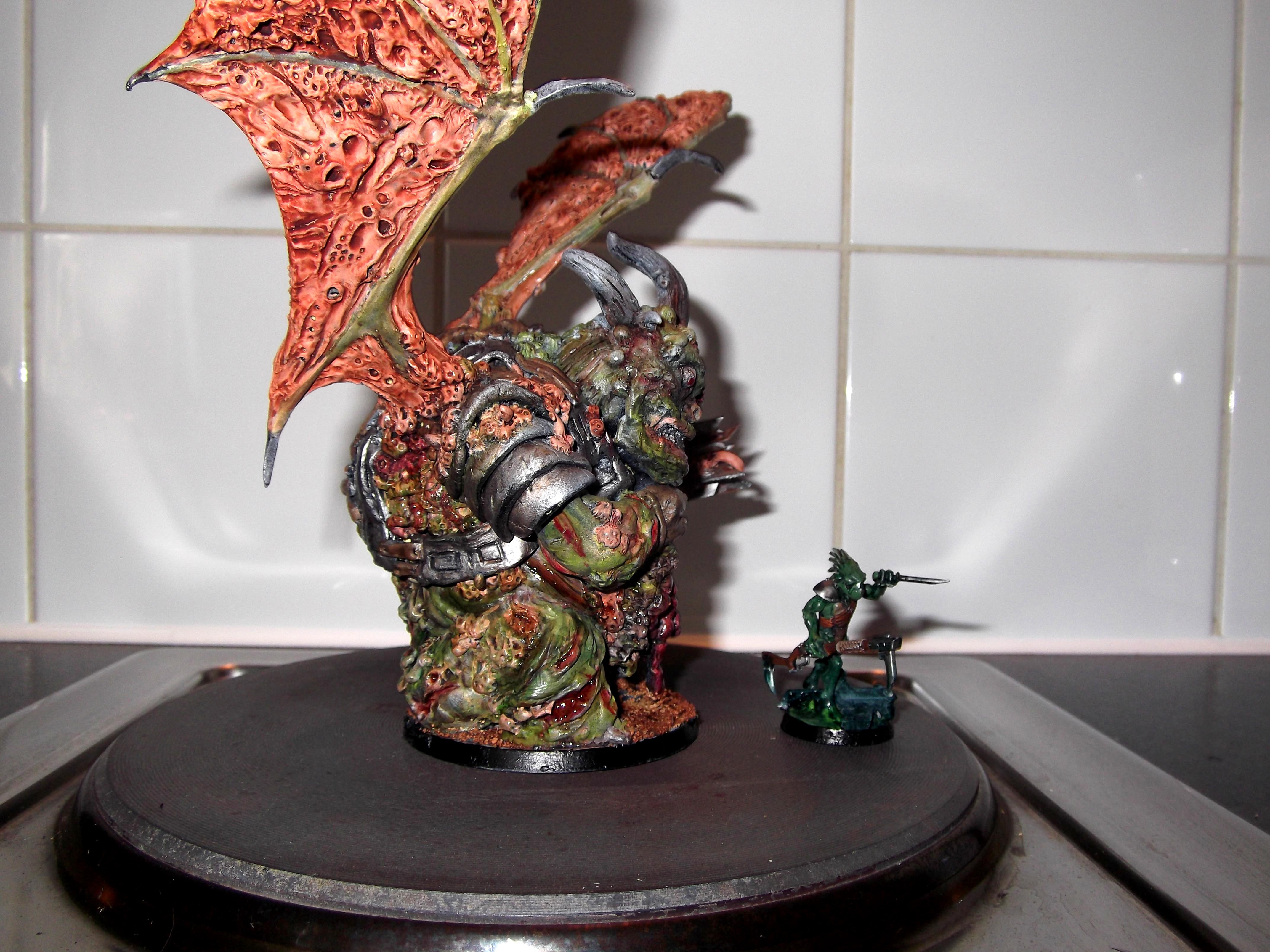 Black Mace, Chaos, Conversion, Daemon Prince, Daemons, Nurgle, Scratch Build, Sculpted, Sculpting, Warhammer 40,000, Winged