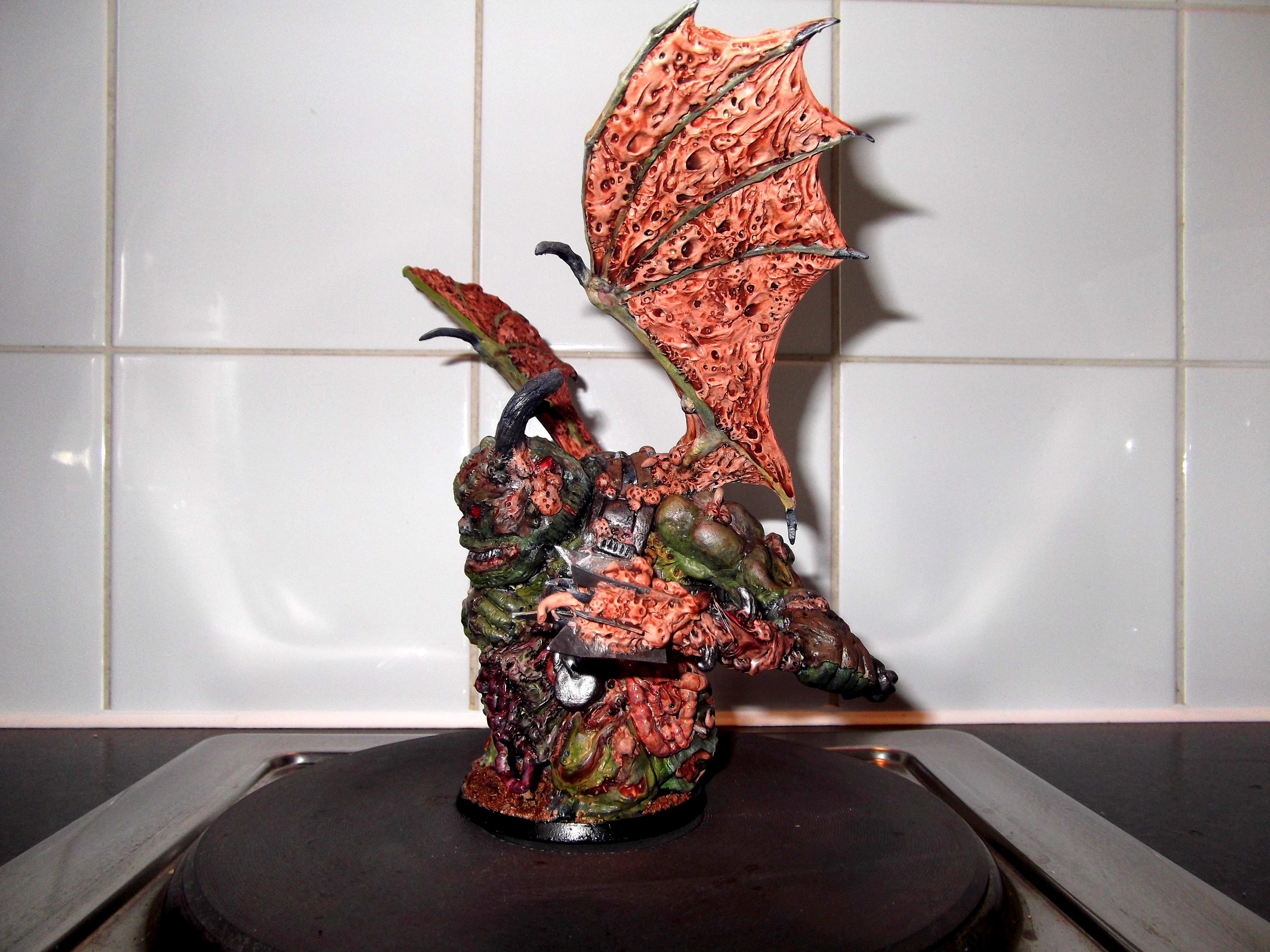 Black Mace, Chaos, Conversion, Daemon Prince, Daemons, Nurgle, Scratch Build, Sculpted, Sculpting, Warhammer 40,000, Winged
