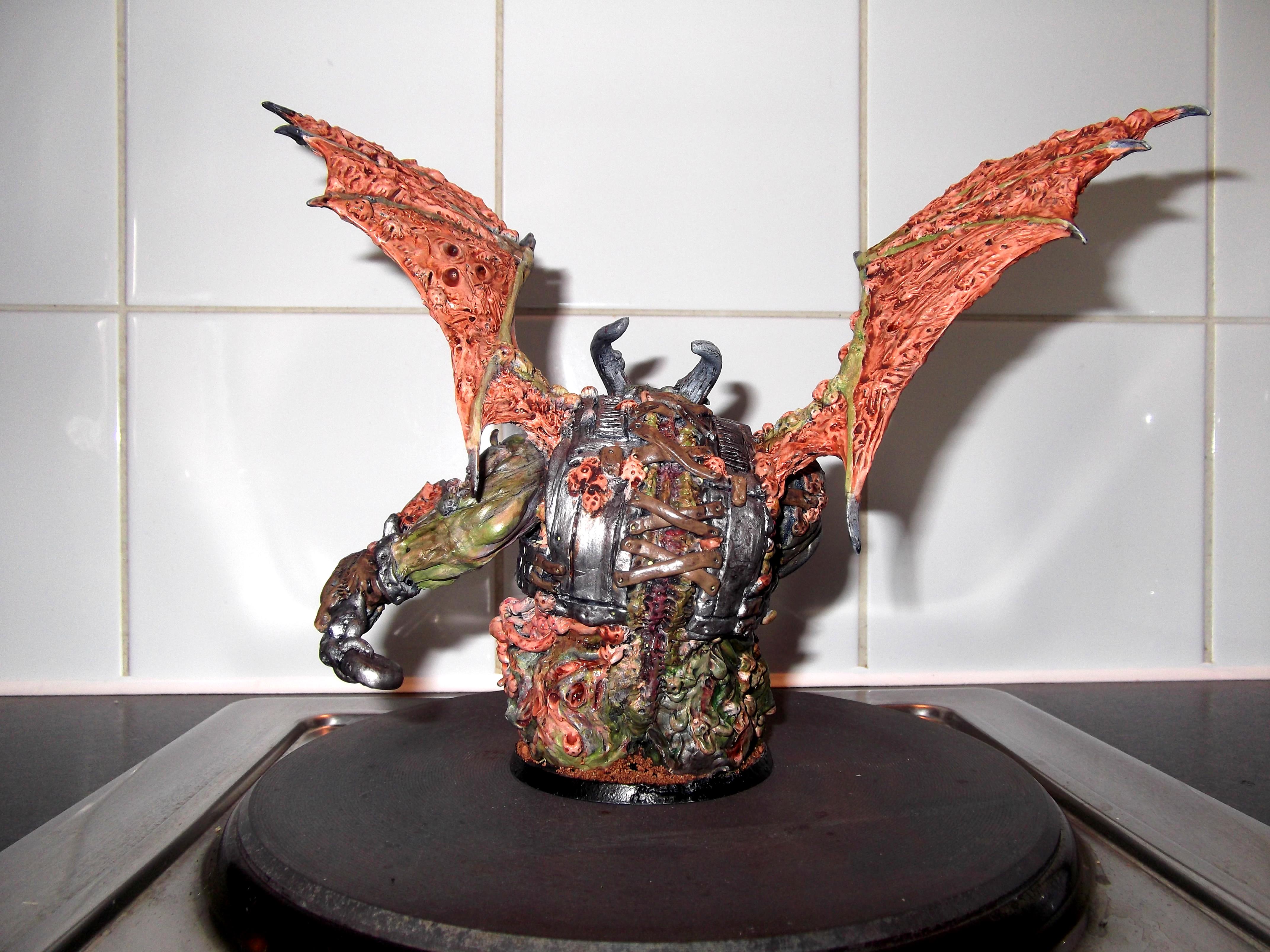 Black Mace, Chaos, Conversion, Daemon Prince, Daemons, Nurgle, Scratch Build, Sculpted, Sculpting, Warhammer 40,000, Winged