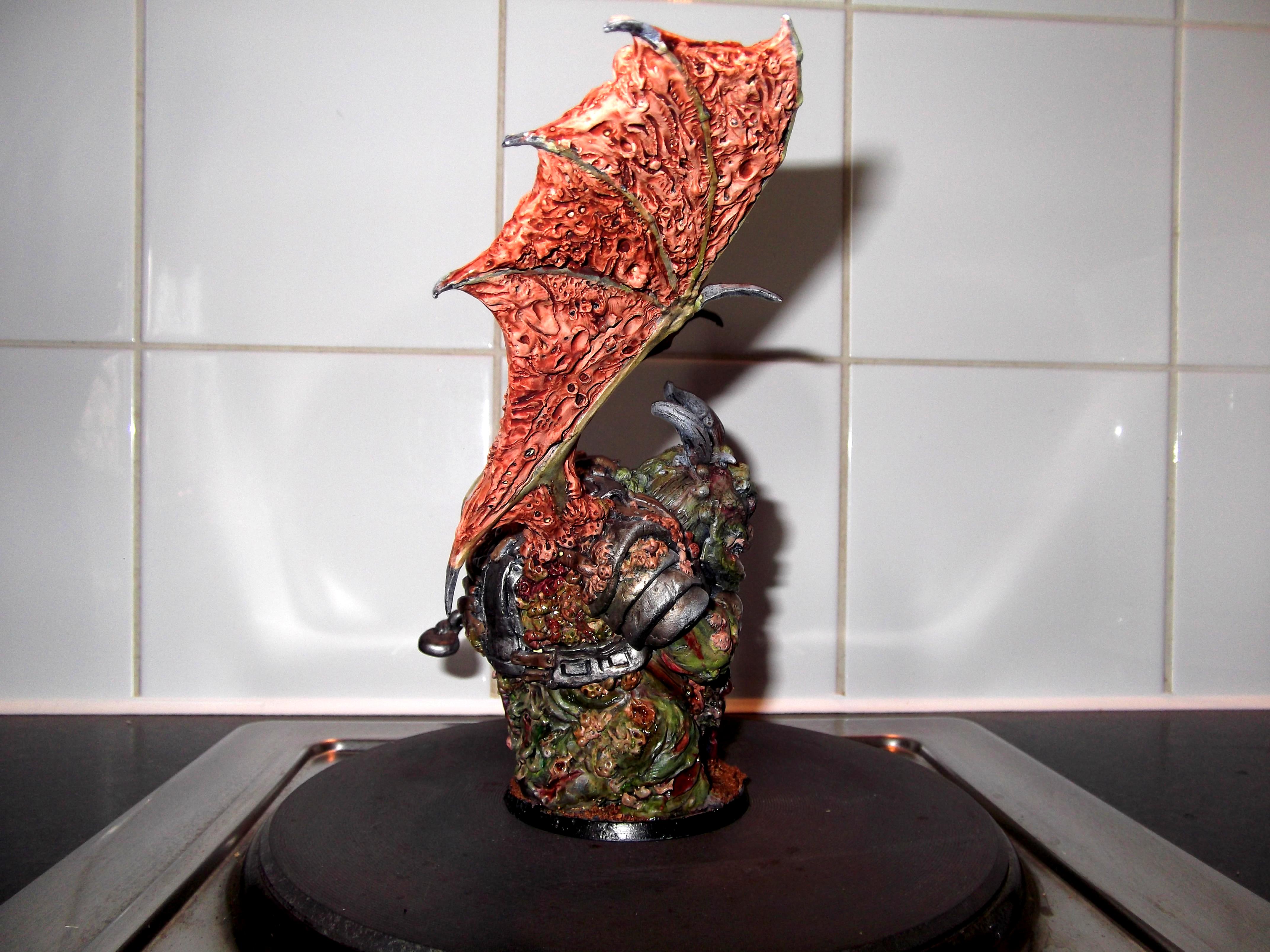 Black Mace, Chaos, Conversion, Daemon Prince, Daemons, Nurgle, Scratch Build, Sculpted, Sculpting, Warhammer 40,000, Winged