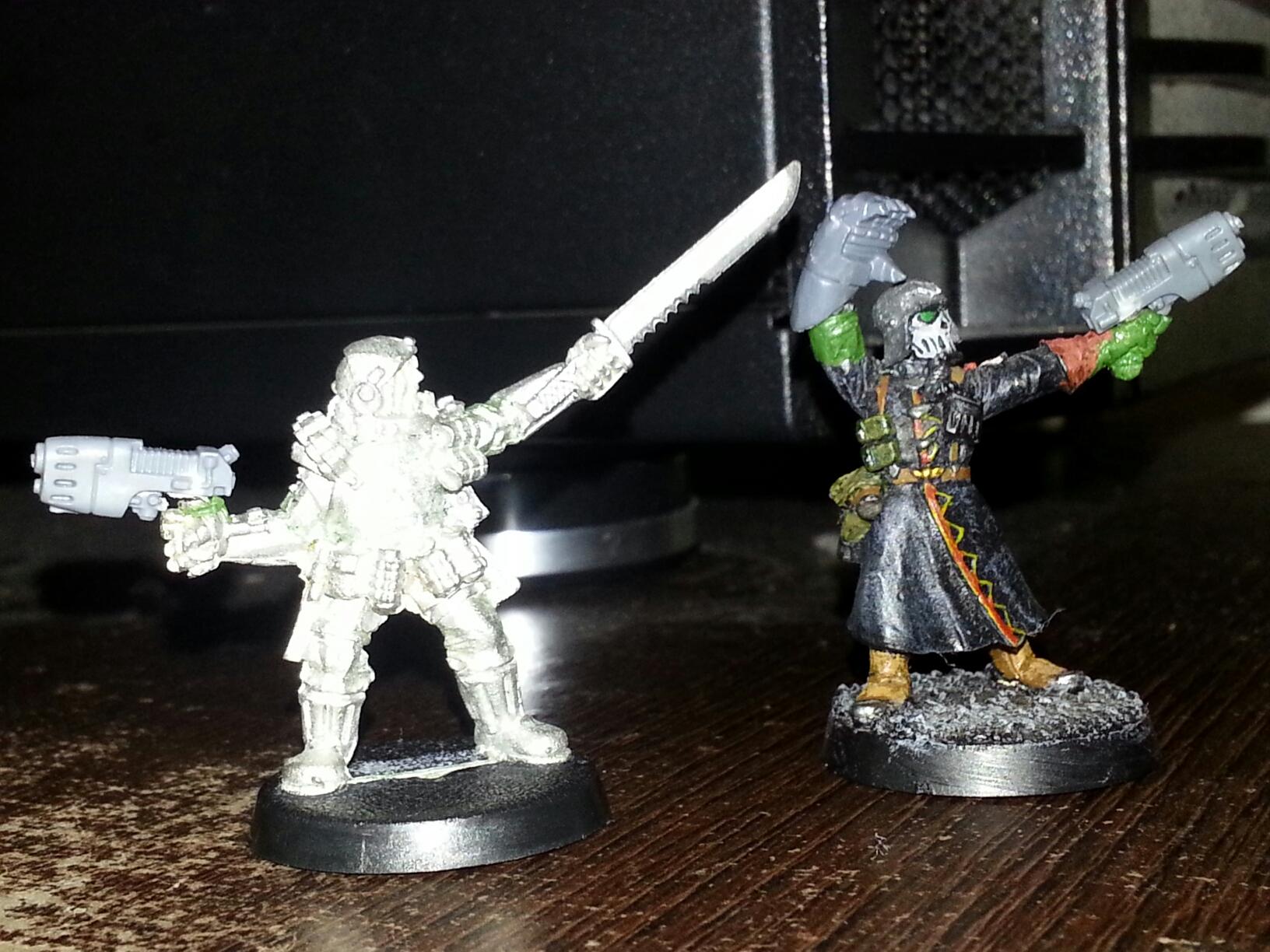 Conversion, Greenstuff, Imperial Guard, Magnet, Officer Storm Trooper, Plasma Pistol, Power Fist, Sergeant, Steel Legion