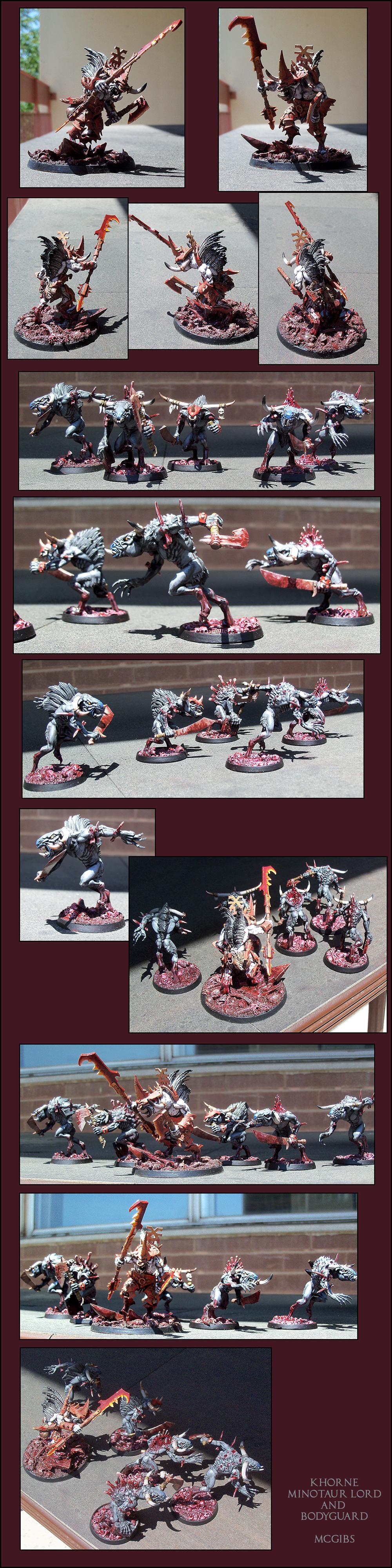 Khorne Minotaur Lord and Bodyguard