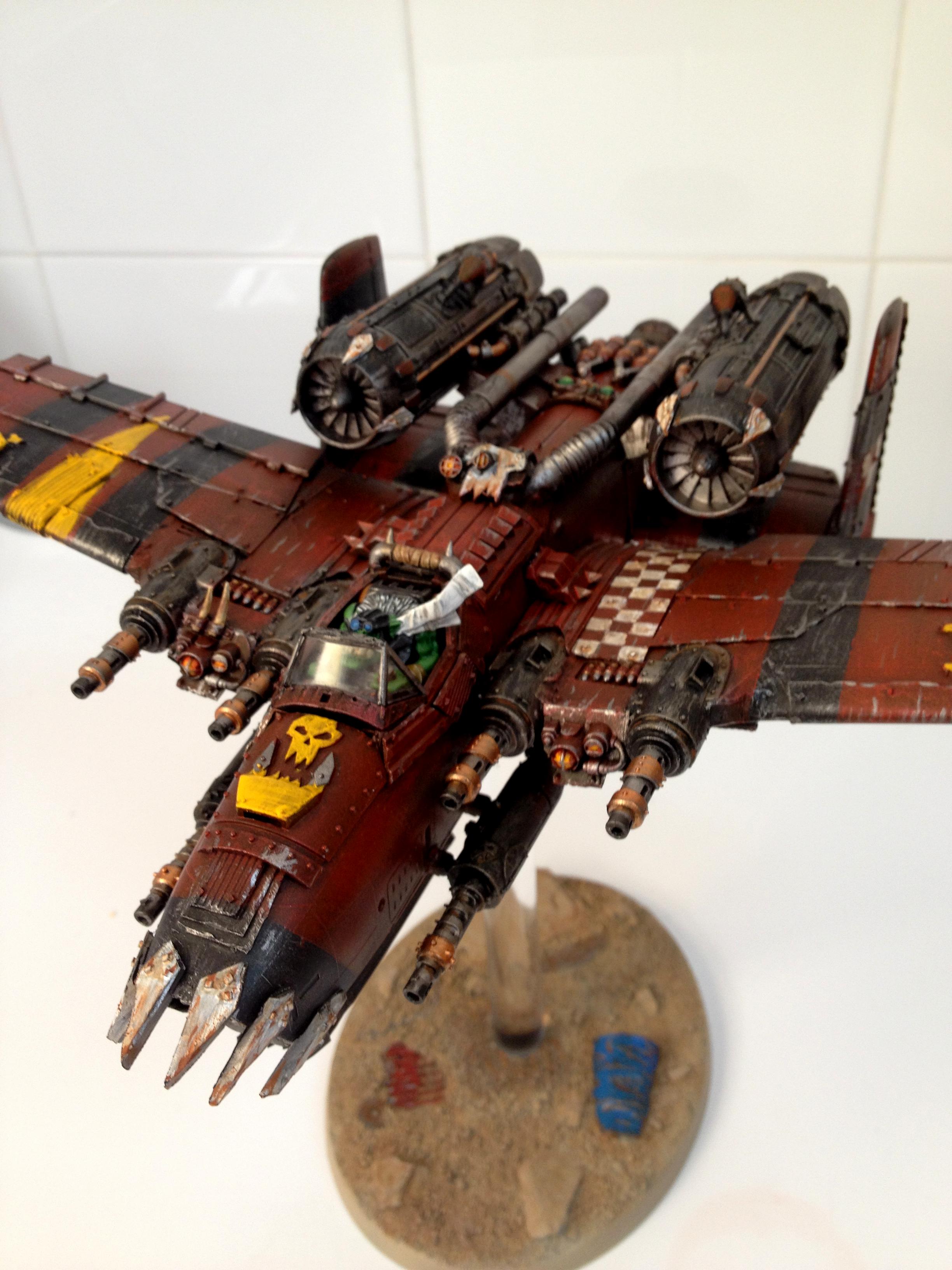 Dakka Dakka, Dakka Jet, Flyer, Jet, Ork A10, Ork Dakka Jet, Orks, Red Paintjob