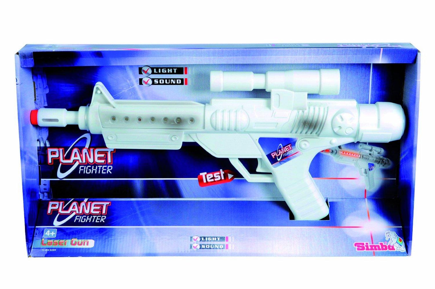 I bought this toy gun with lights and sounds to start, kids love it