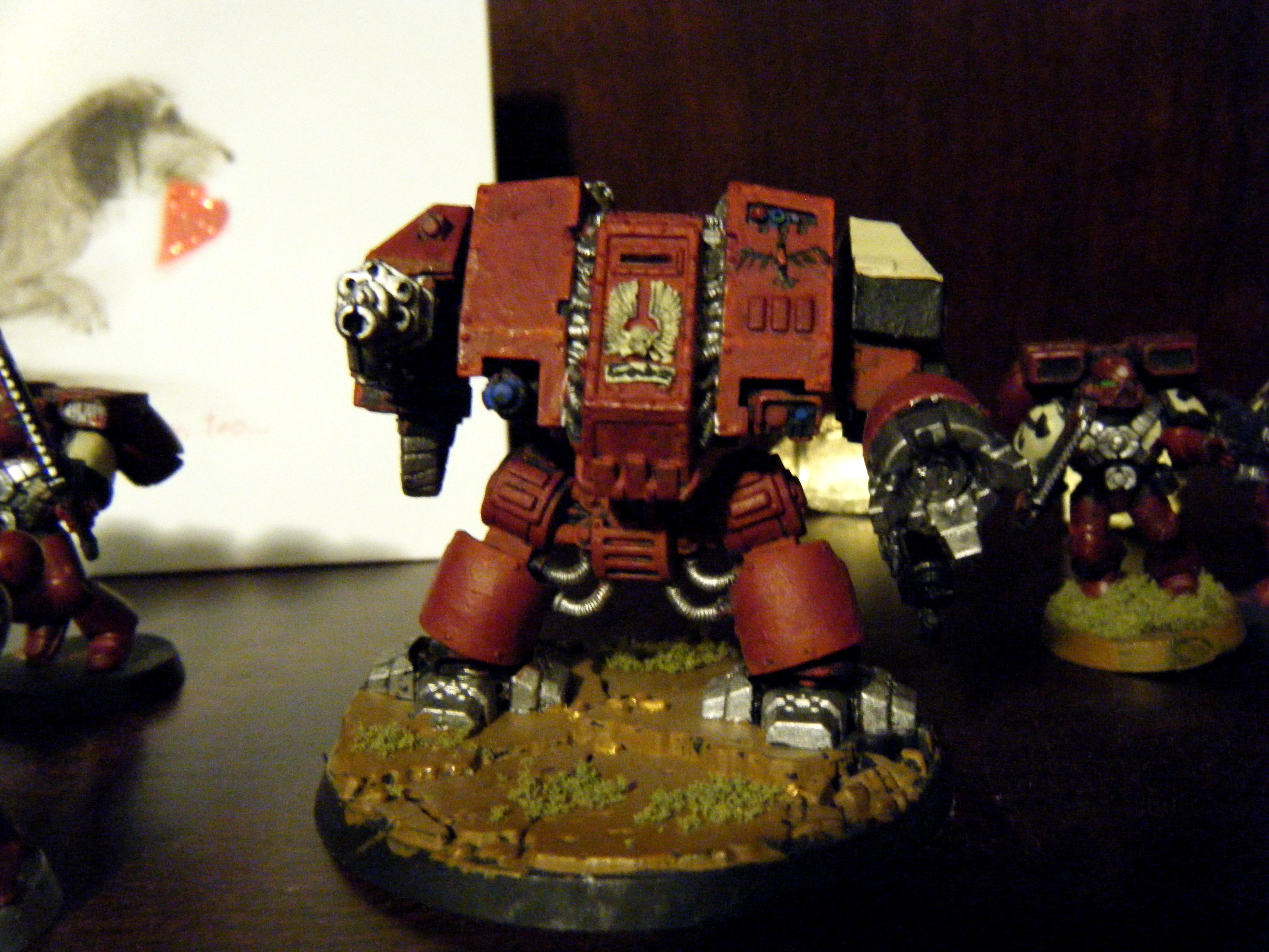 Assault Cannon, Blood Ravens, Dawn Of War, Dreadnought, Freehand, Metal Box, Power Fist, Space Marines, W40k