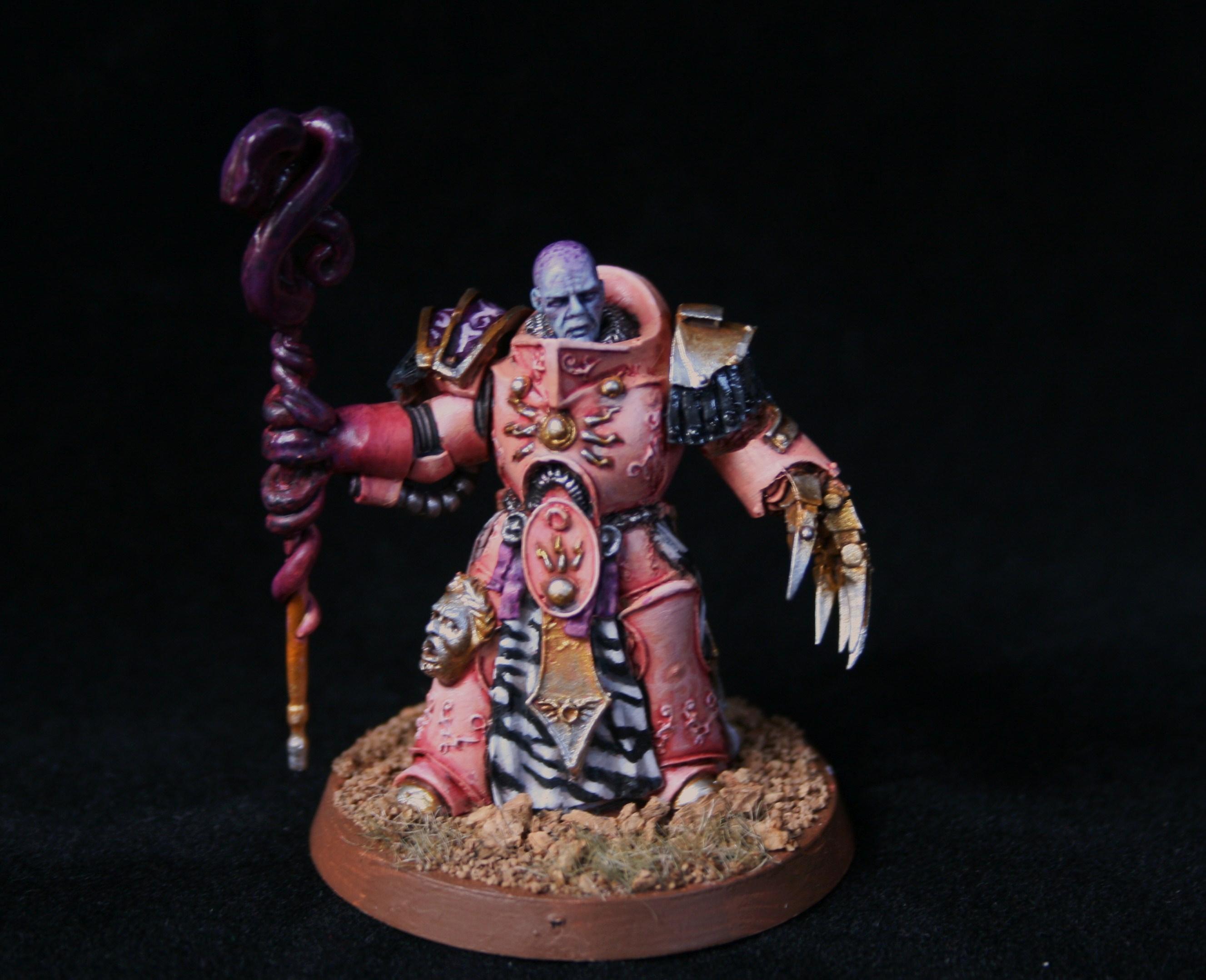 Bare, Chaos, Conversion, Filigree, Maulerfiend, Pink, Slaanesh, Sorcerer, Tentacle