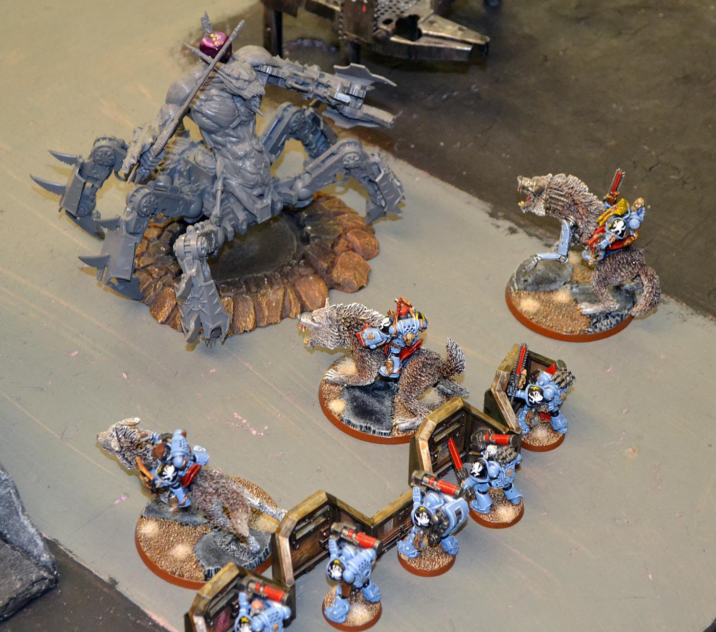 1000 Pts., Battle Report, Chaos Daemons, Space Wolves, Warhammer 40,000