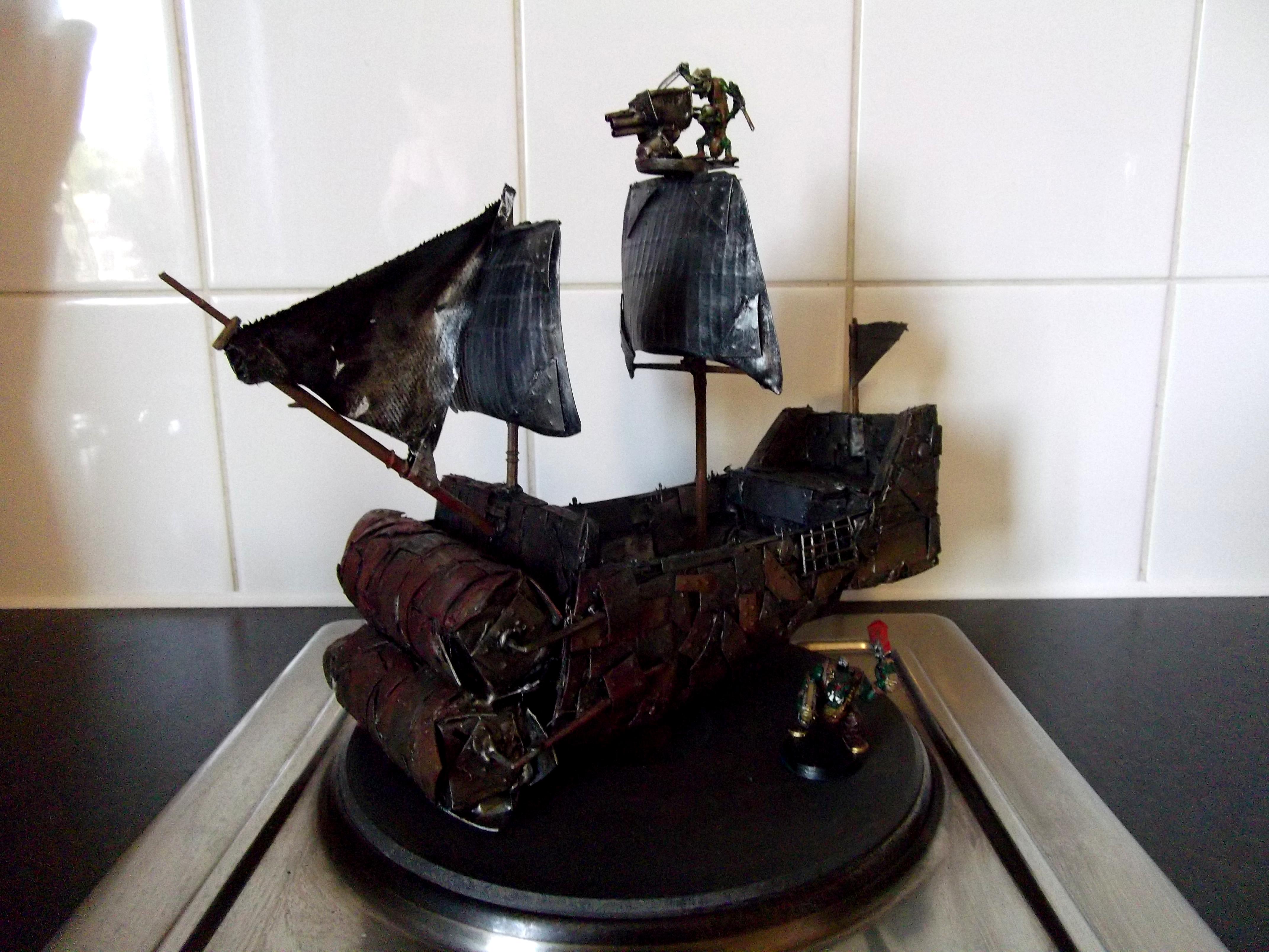 Battlewagon, Conversion, Deffrolla, Freebooter, Looted, Orks, Pirate, Scratch Build, Ship, Wagon