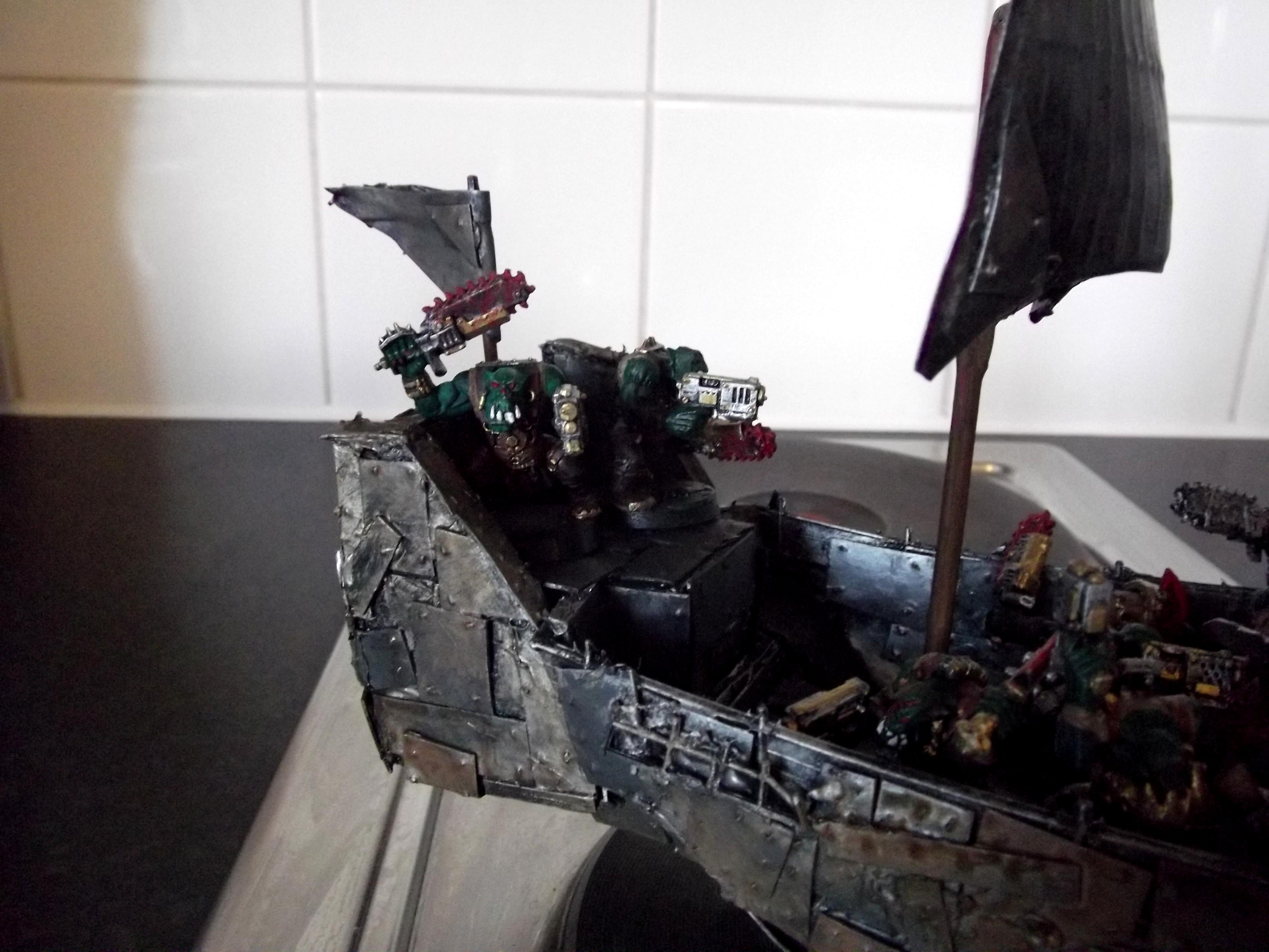 Battlewagon, Conversion, Deffrolla, Freebooter, Looted, Orks, Pirate, Scratch Build, Ship, Wagon