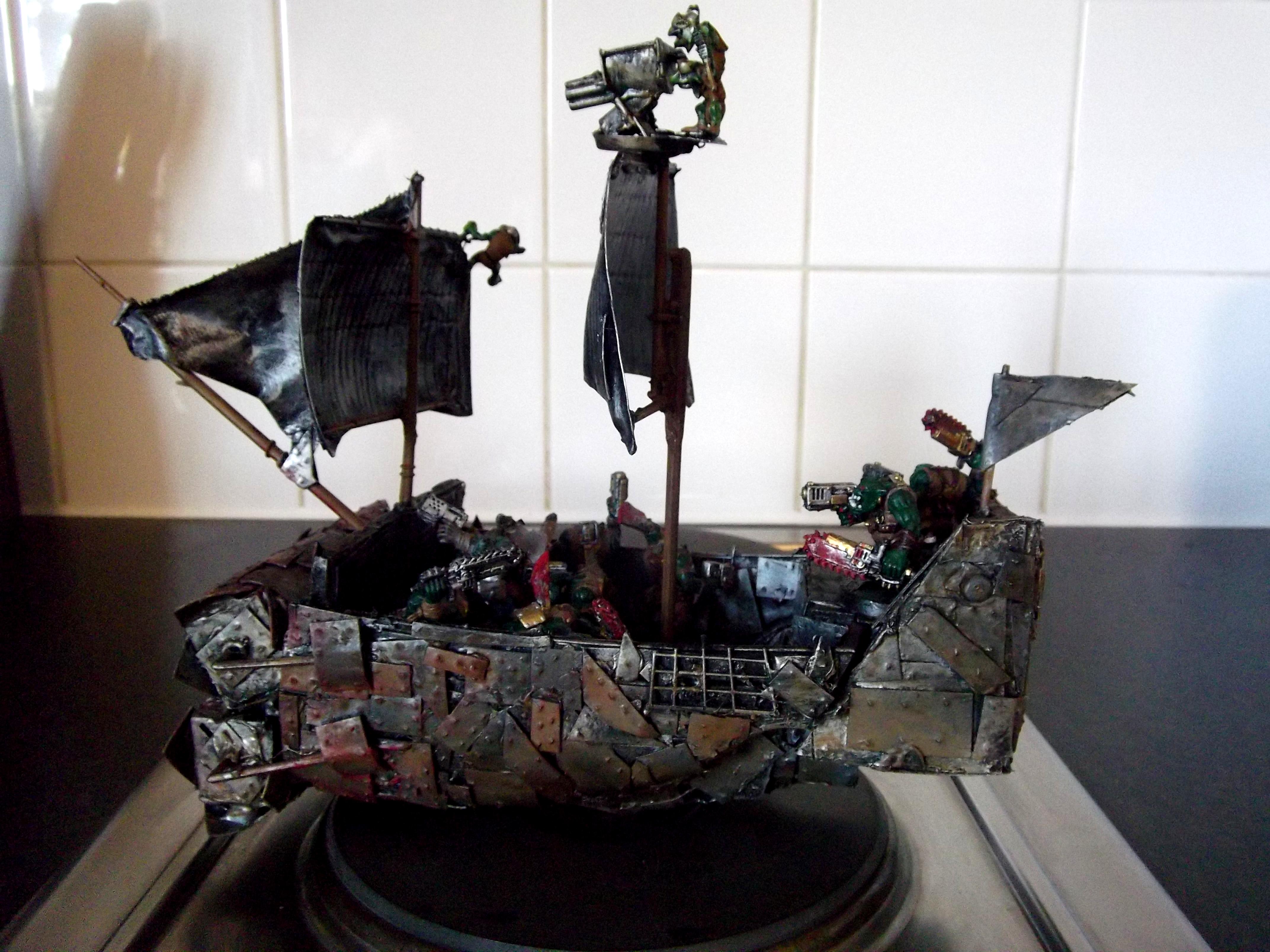 Battlewagon, Conversion, Deffrolla, Freebooter, Looted, Orks, Pirate, Scratch Build, Ship, Wagon