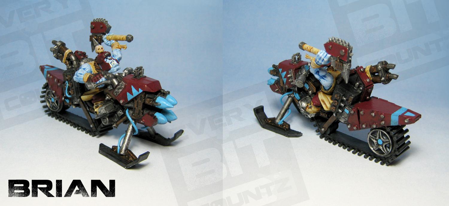 Bike, Blue, Conversion, Custom, Ebc, Every Bit Countz, Kitbash, Nob, Orks, Plasticard, Snow, Speed Freaks, Warbike, Warhammer 40,000, Warhammer Fantasy, Winter