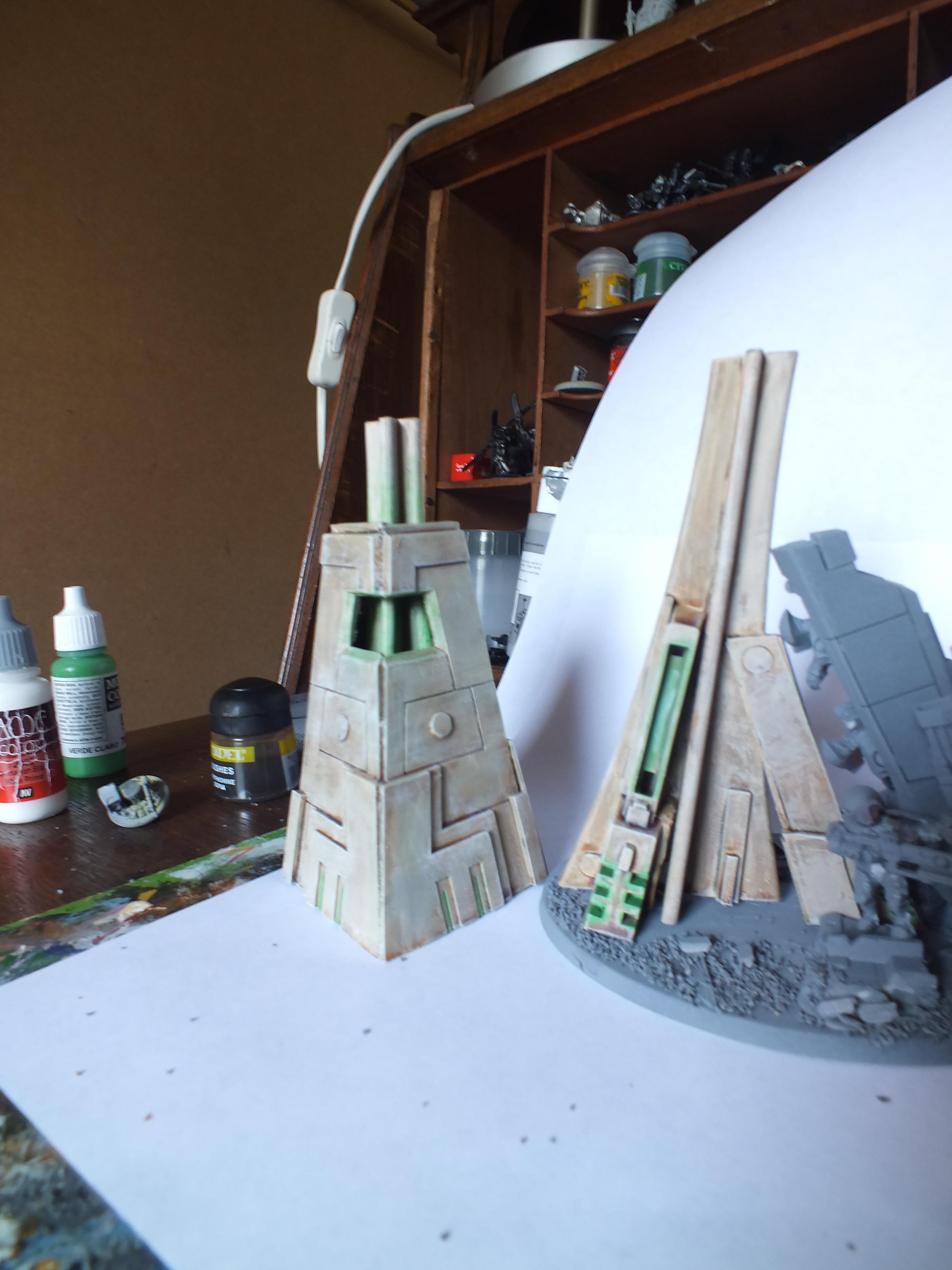 Flying Base, Necrons, Tau, Terrain, Work In Progress