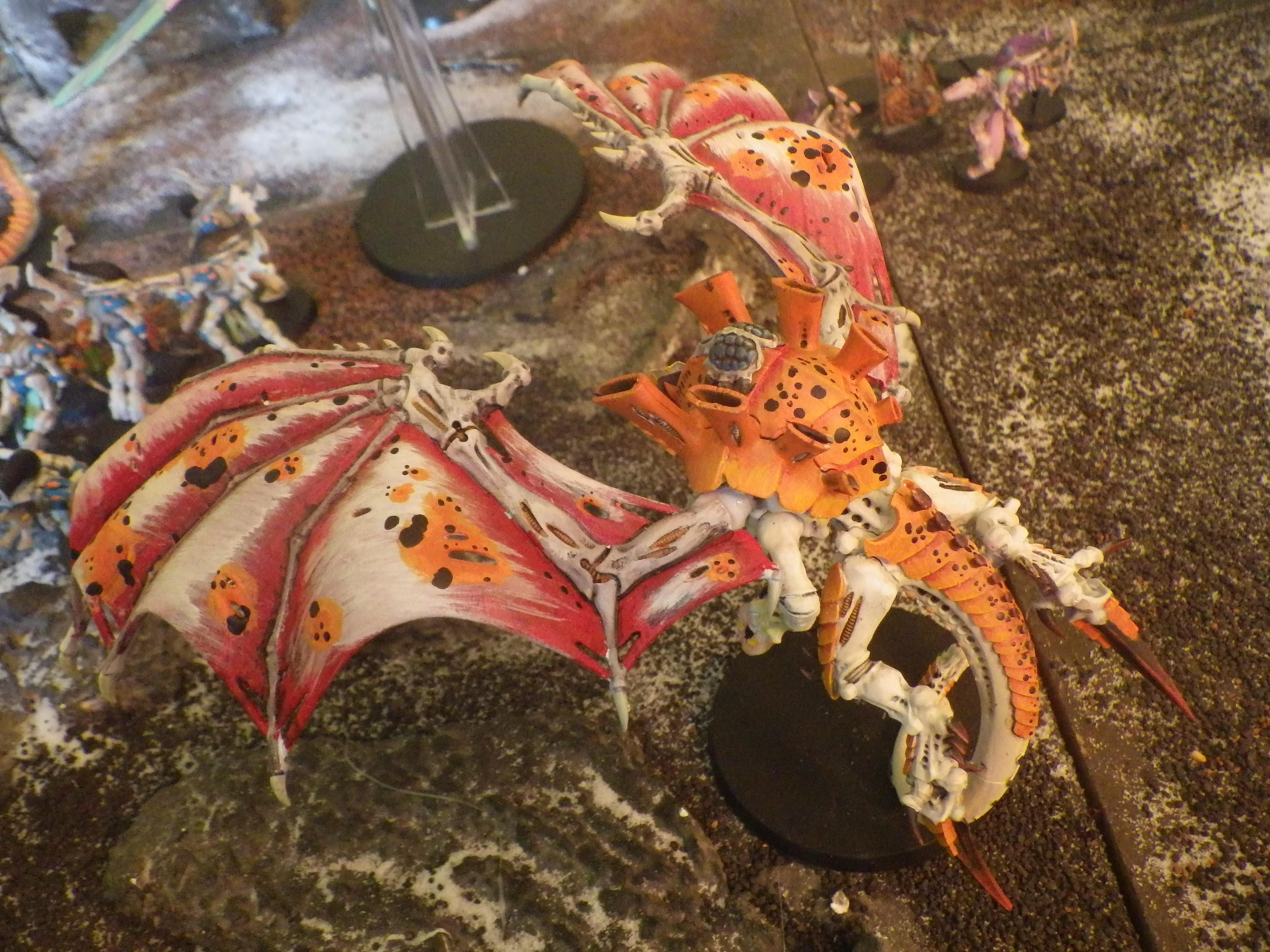 Contrast is off but my computer with photoshop is down, but heres my new blood red wings and cancer spots for my flyrant. My original wings were one of my first models and I never liked them