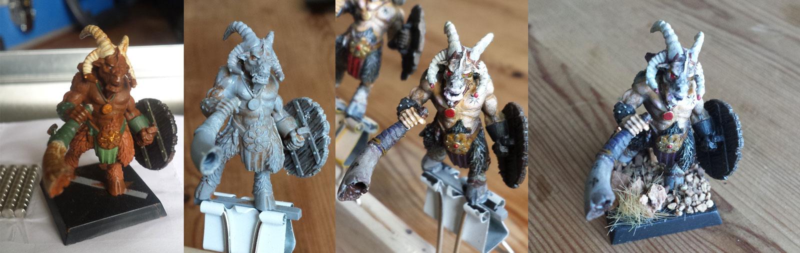 Beastmen, Chaos, Chaos Beast Men, Painting Progress
