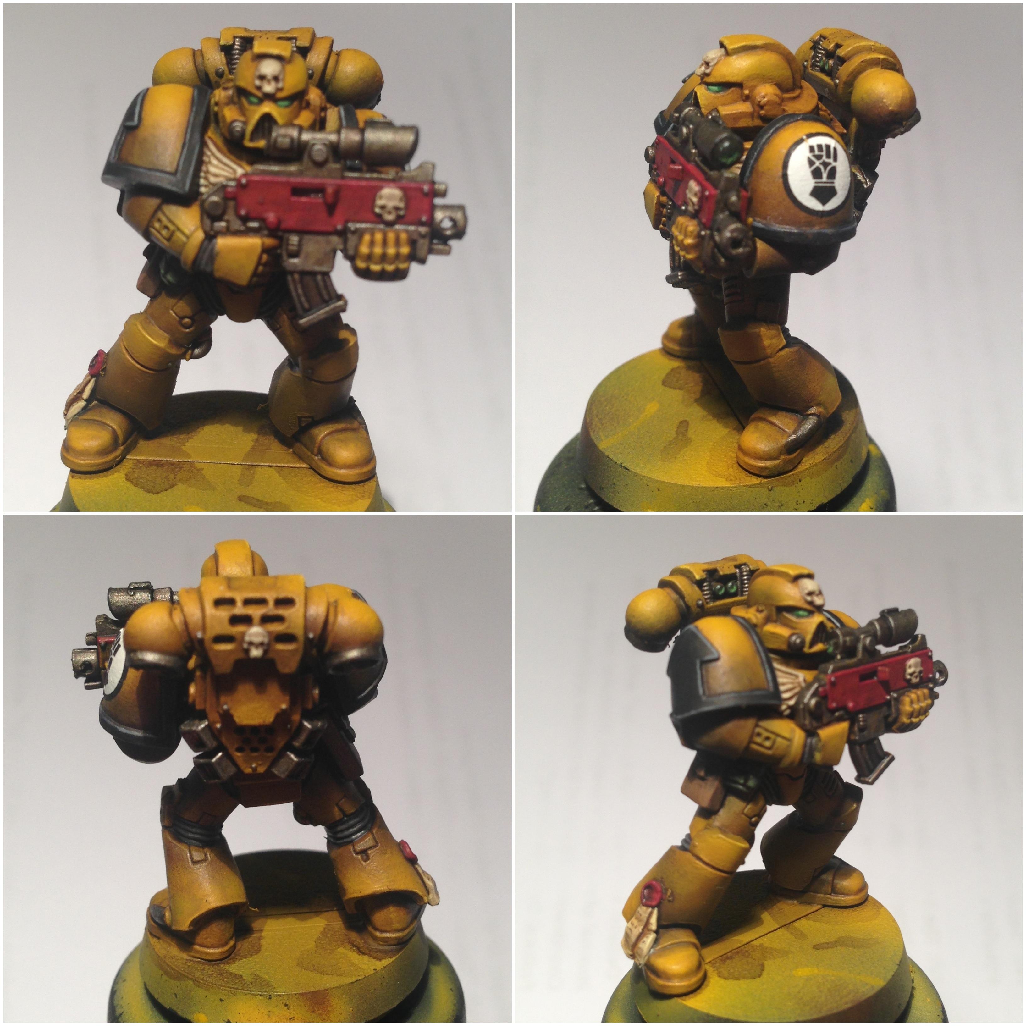 Imperial Fists, Space Marines, Tactical Squad, Test Mini, Warhammer 40,000, Zenithal