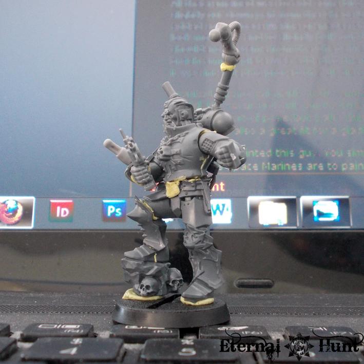 Chaos, Chaos Lord, Chaos Space Marines, Conversion, Huntmaster, Khorne, Khorne's Eternal Hunt, Kitbash, Tech Marine, Warhammer 40,000, Warpsmith, Work In Progress, World Eaters