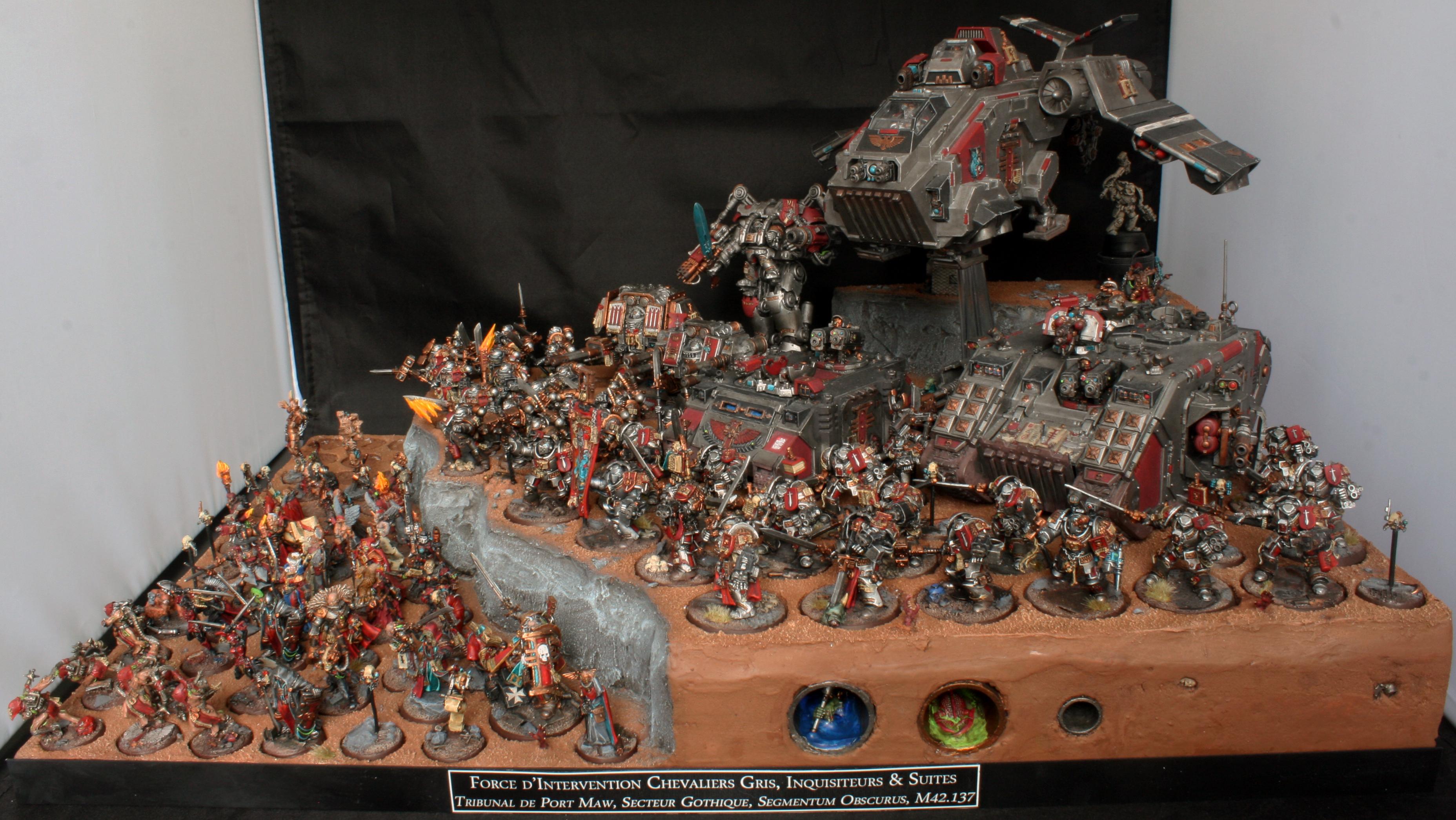 Arkaal, Display, Dreadknigh, Dreadnought, Forge, Grey, Hector, Henchmen, Inquisitor, Knights, Land, Librarian, Lok, Raider, Raven, Rex, Rhino, Solomon, Stern, Storm, Tray, World